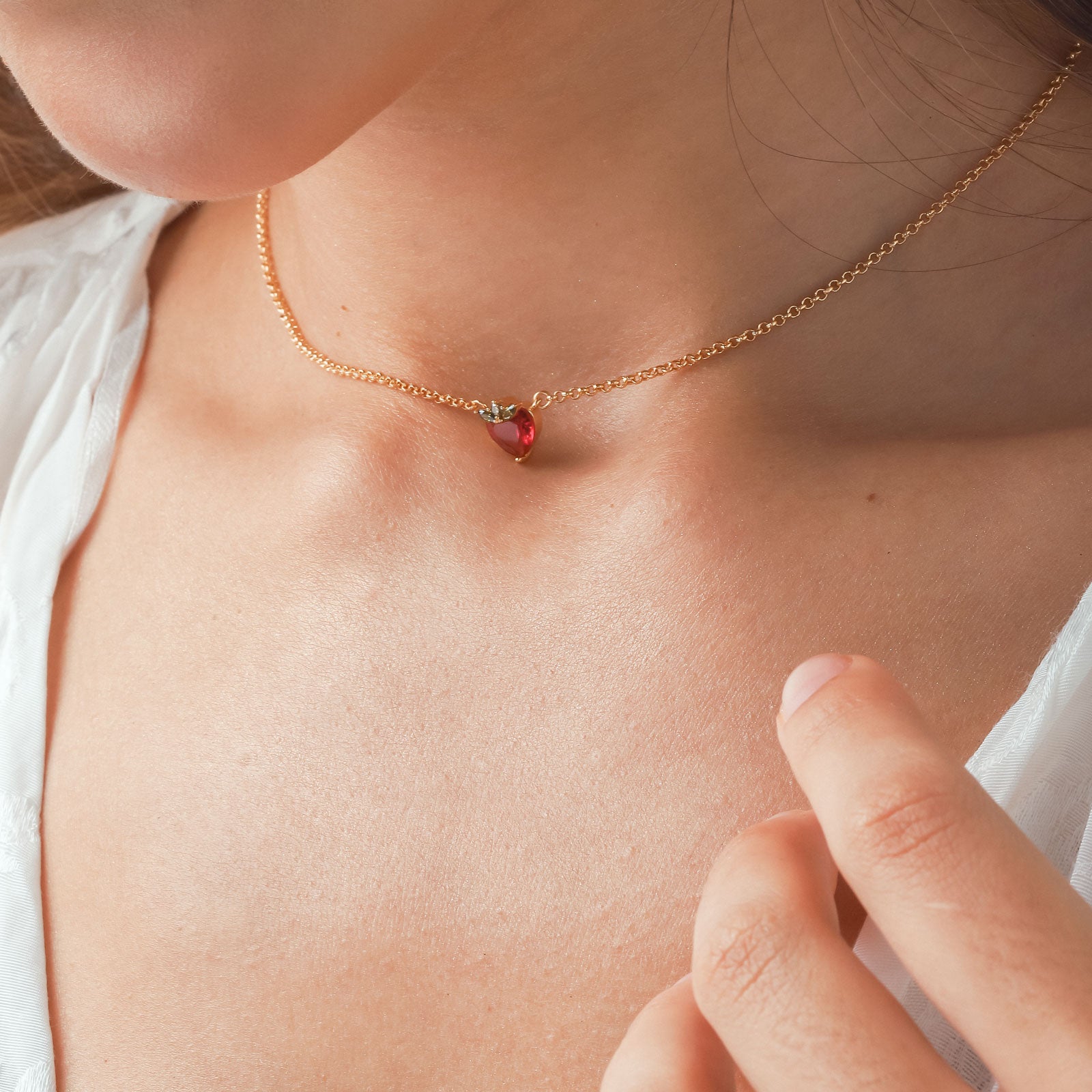 Strawberry Glass Necklace