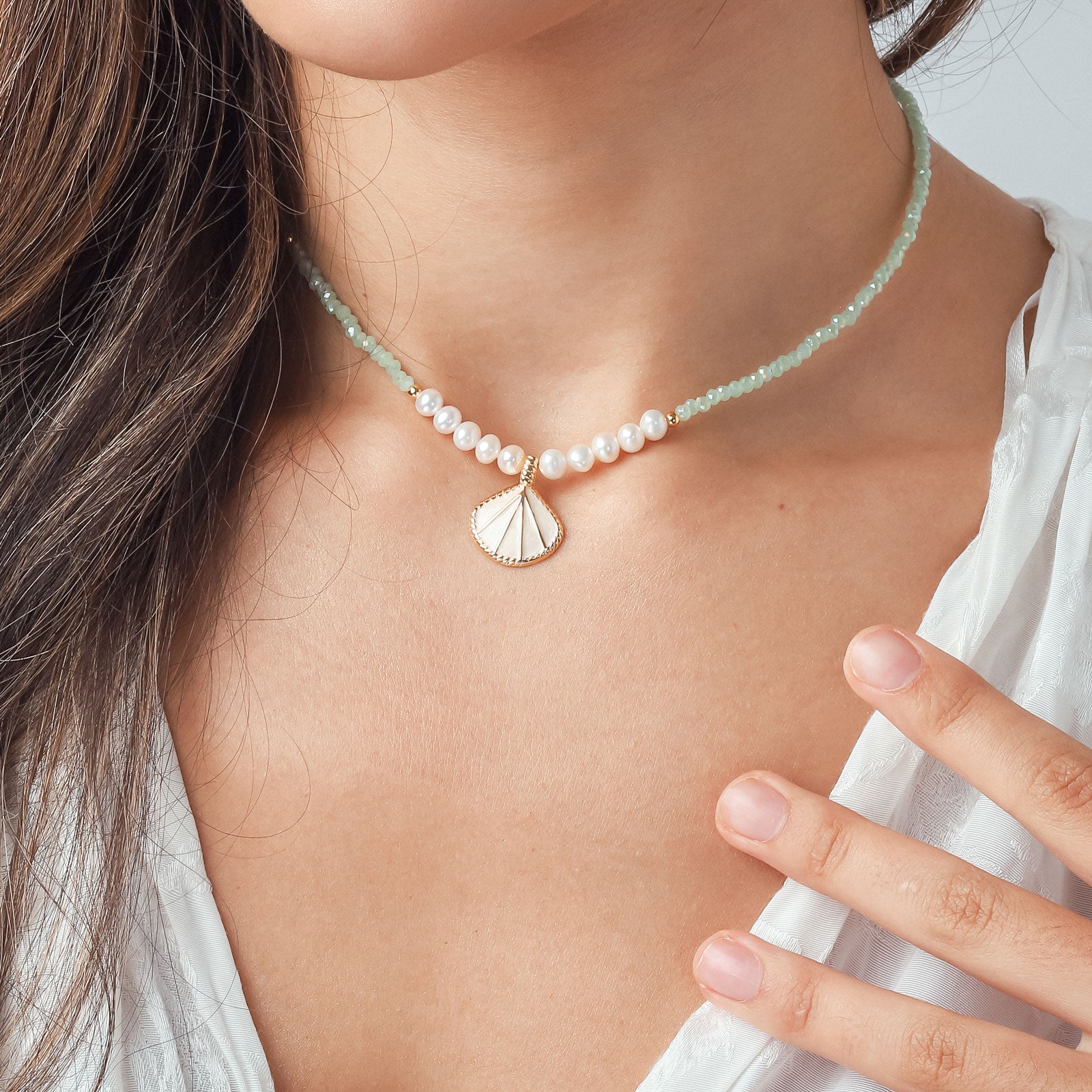 Shell Pearl Beach Necklace