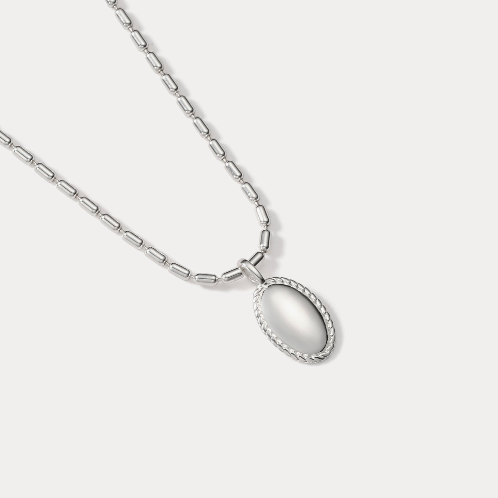 Oval Pendant Minimalist Necklace
