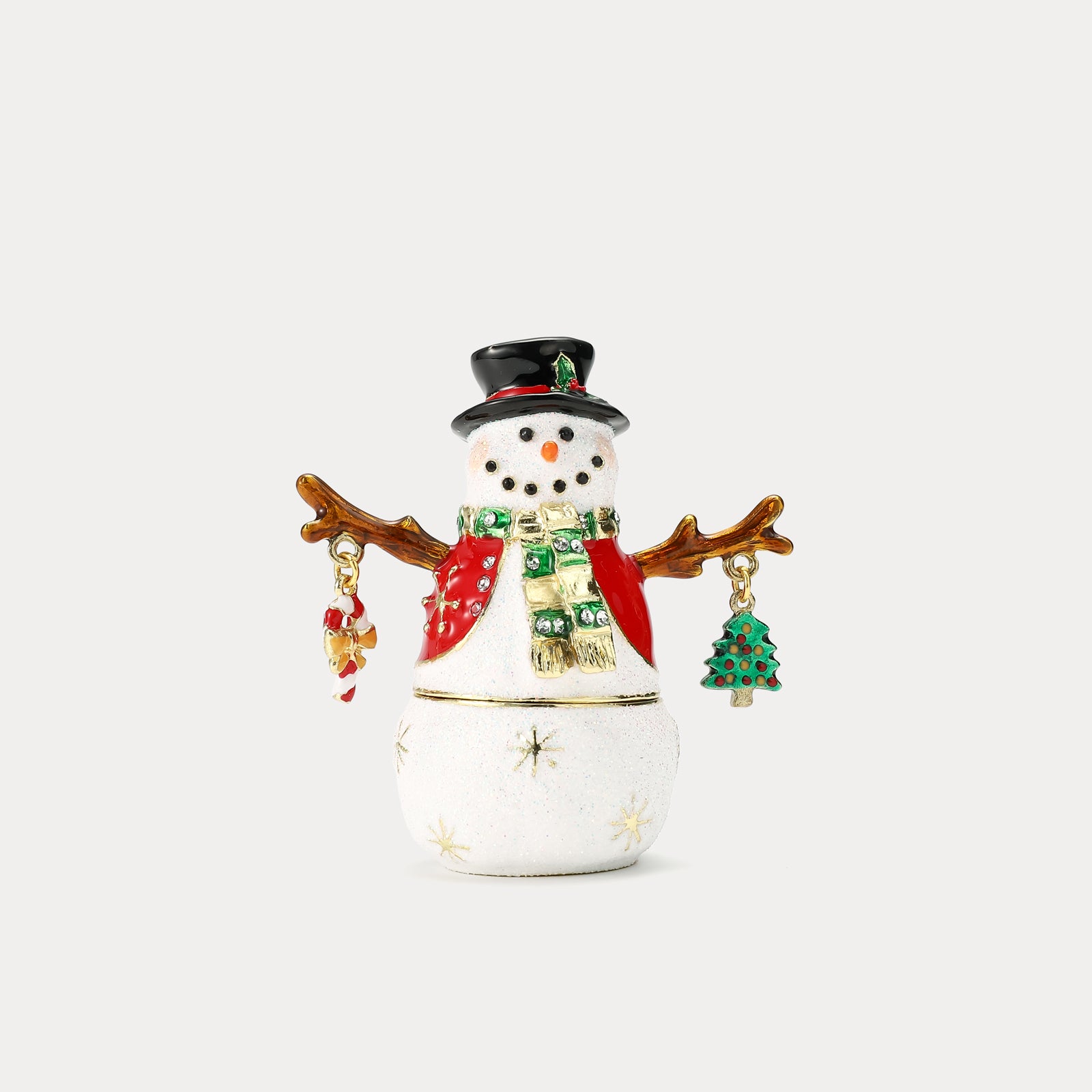 Selenichast Christmas Snowman Jeweled Trinket Box