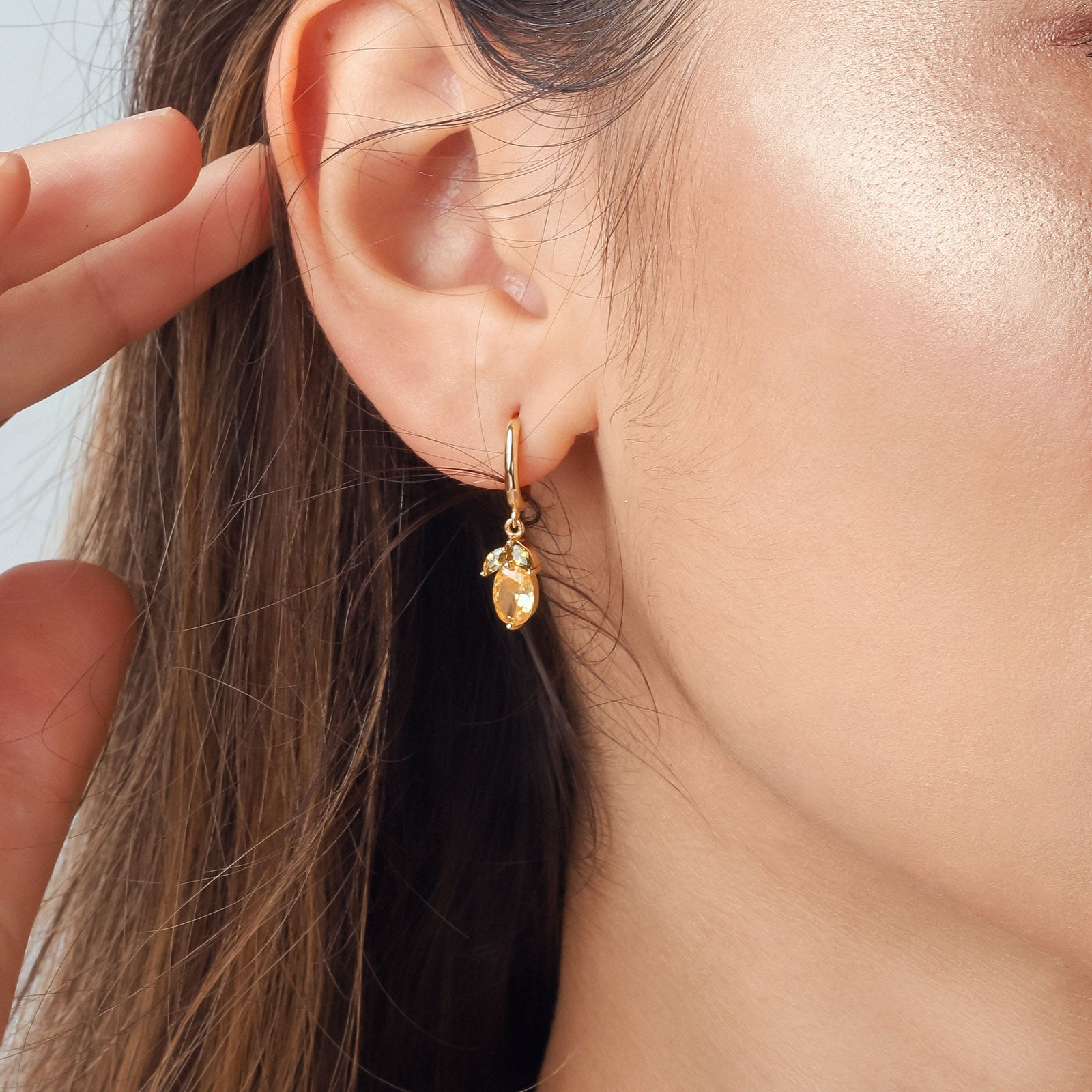 Pineapple Hoop Gold Earrings