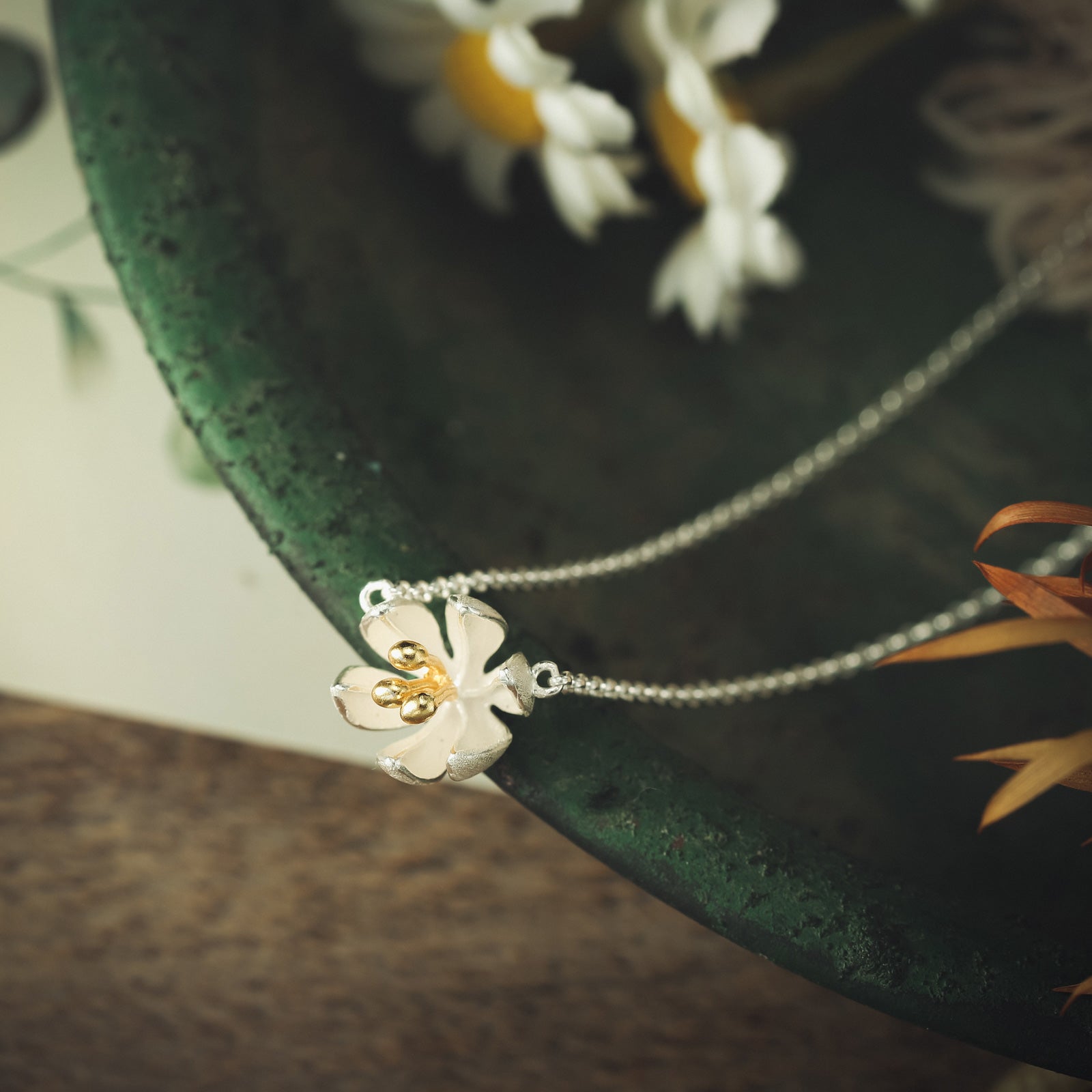 Fresh Blooming Flower Fine Necklace
