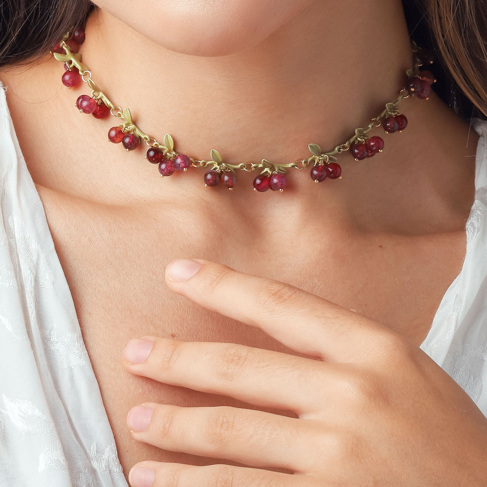 Cranberry Leaves Necklace