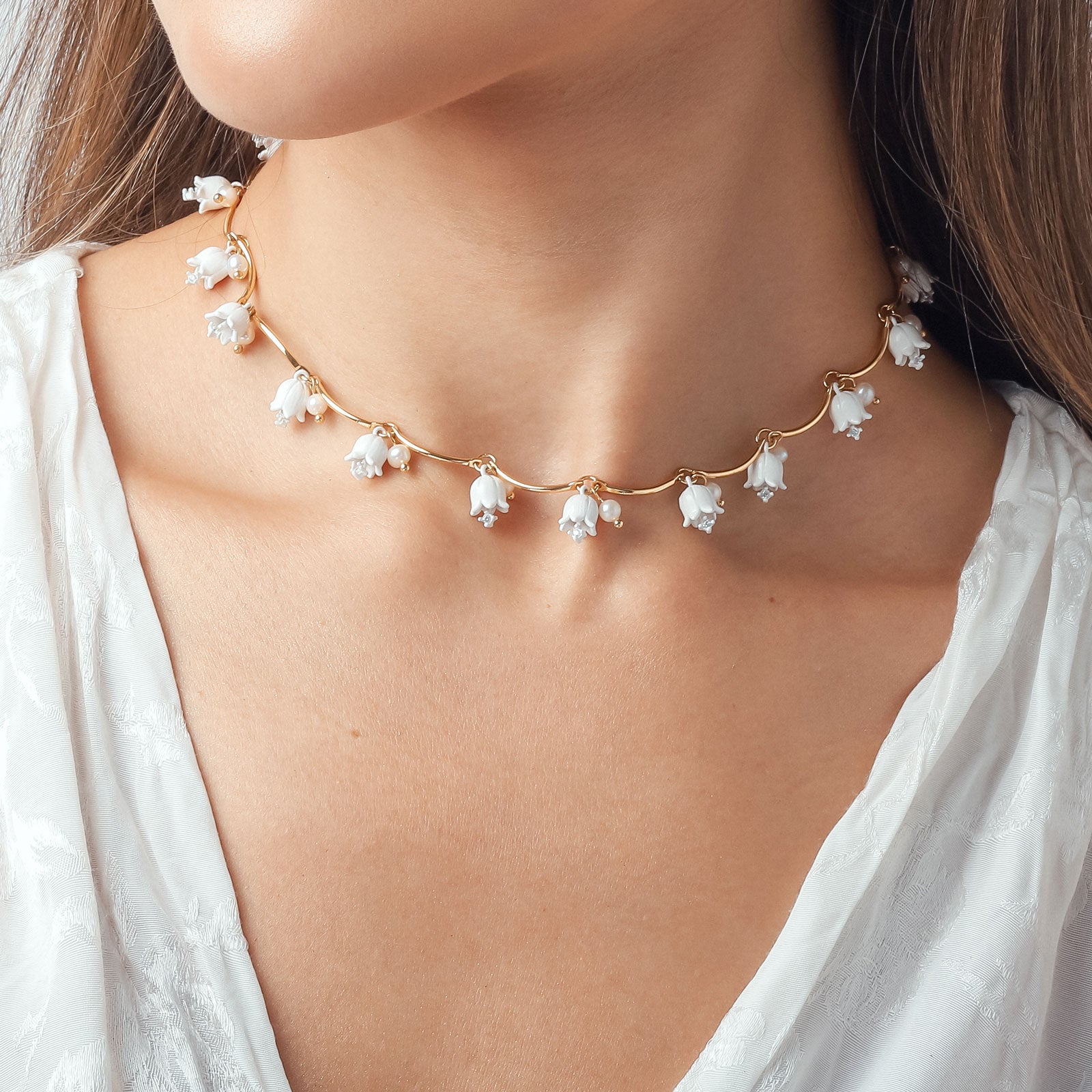 Lily Of The Valley Pearl Bracelet Necklace
