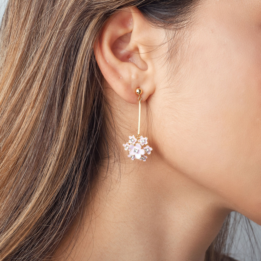 Sakura Drop Gold Earrings