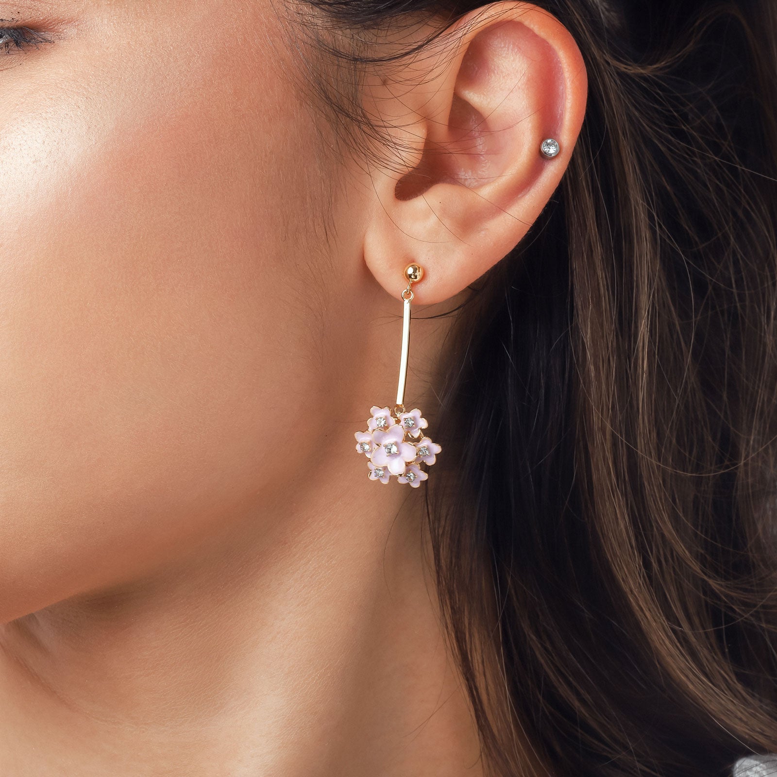 Sakura Drop Diamond Earrings