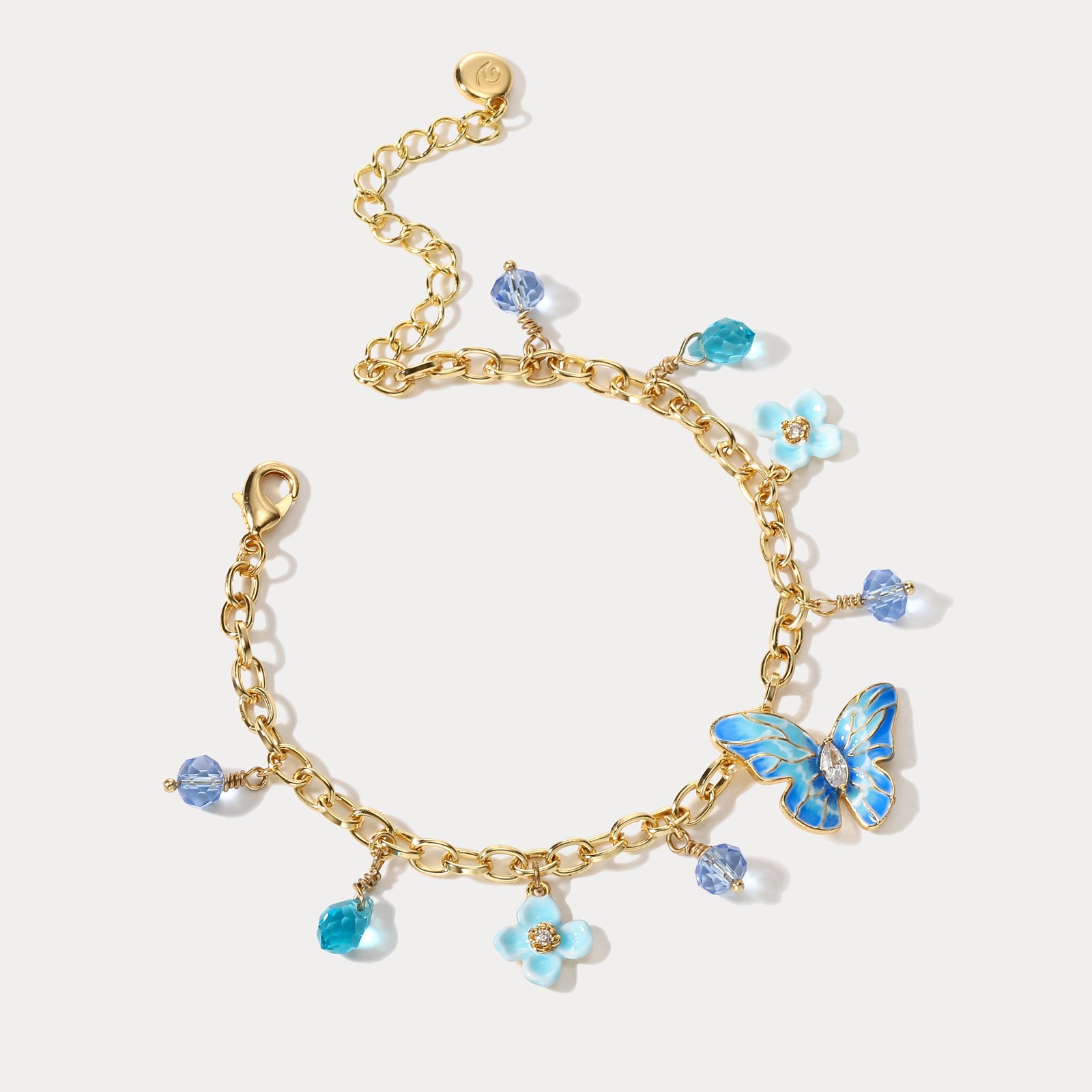 Blue Morpho Butterfly Enamel Bracelet Gift for Girl