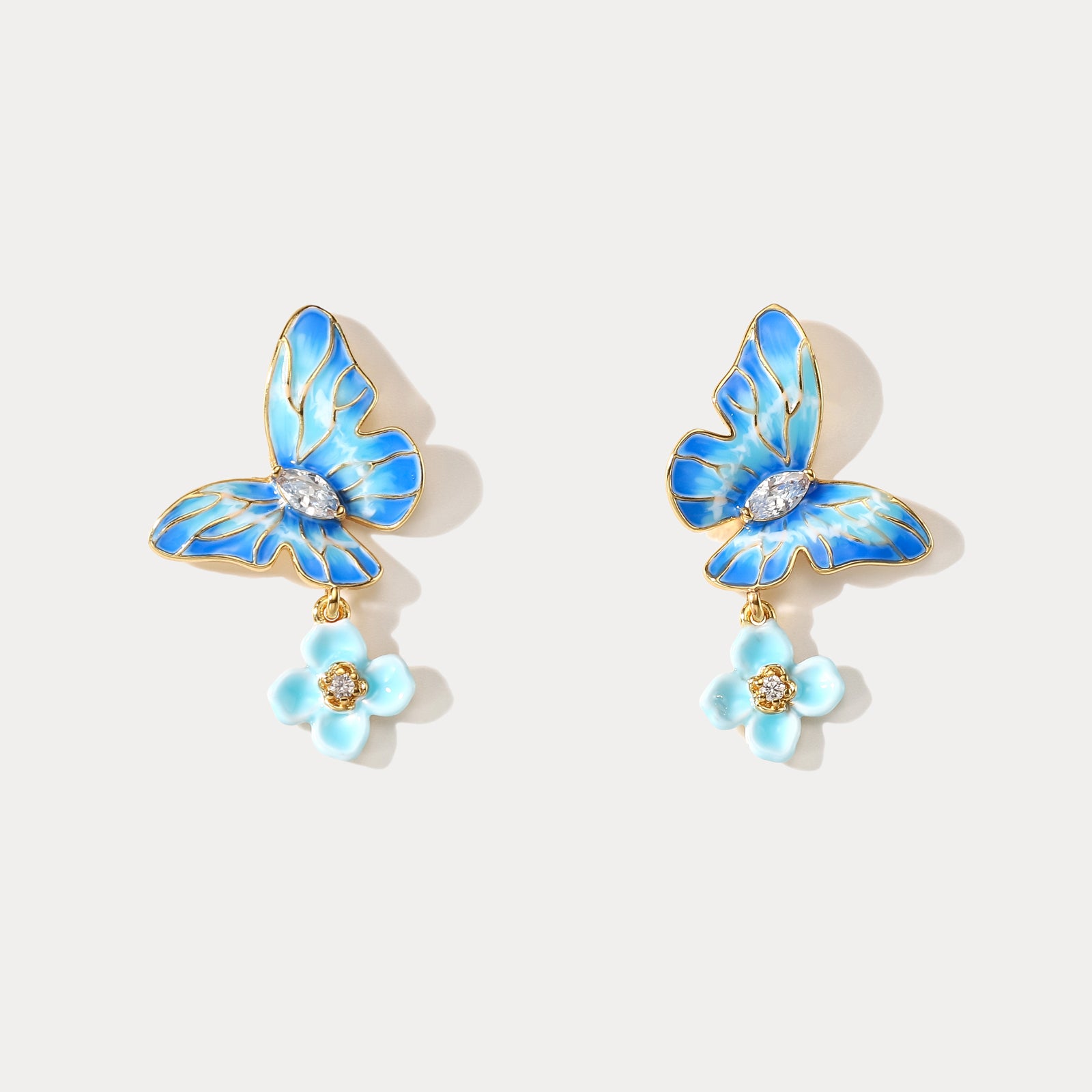 Selenichast Blue Morpho Butterfly Earrings