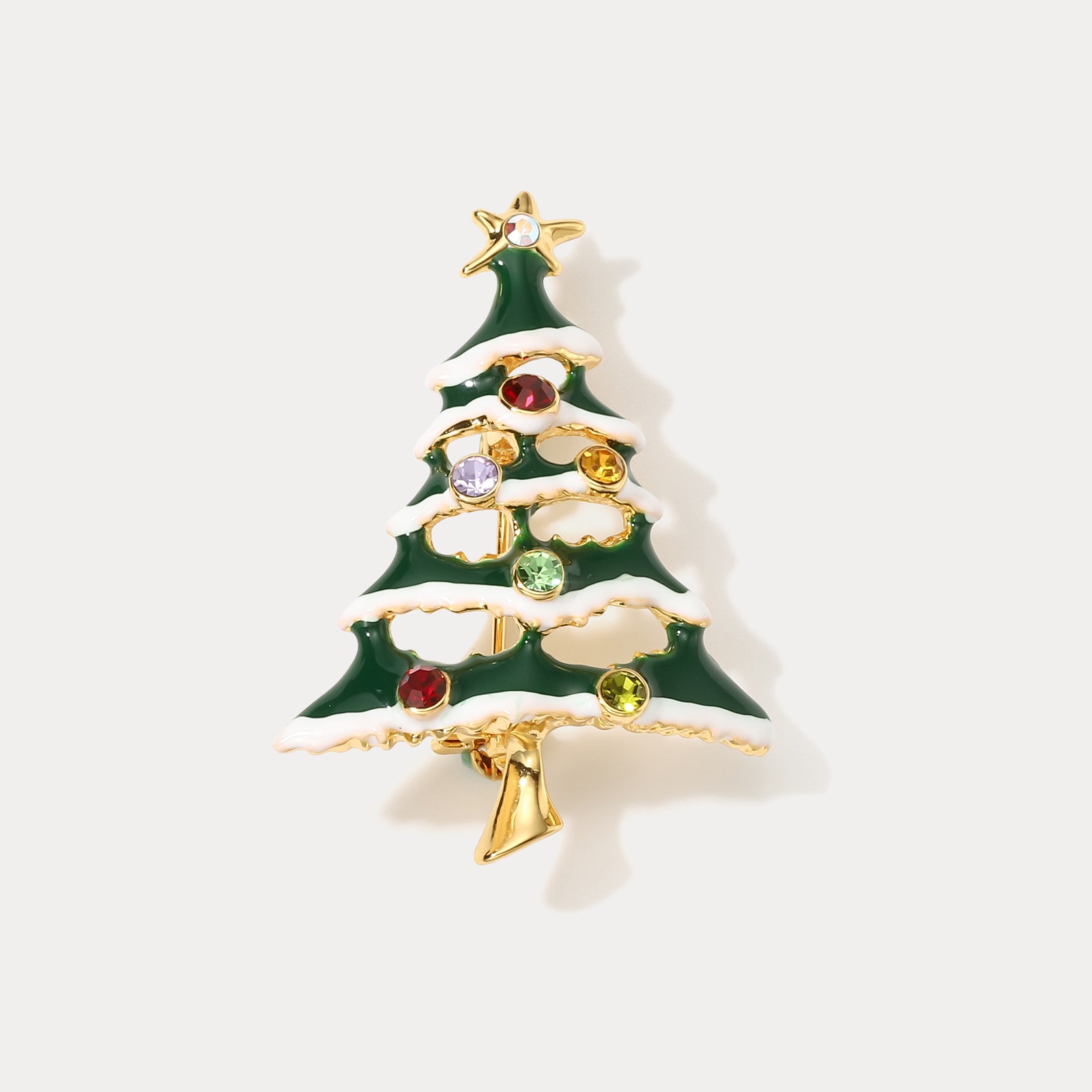 Selenichast Sparkly Christmas Tree Brooch