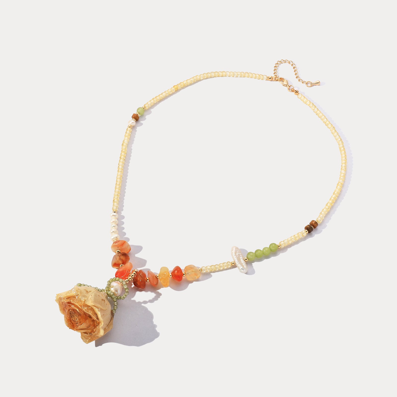Dried Rose Necklace