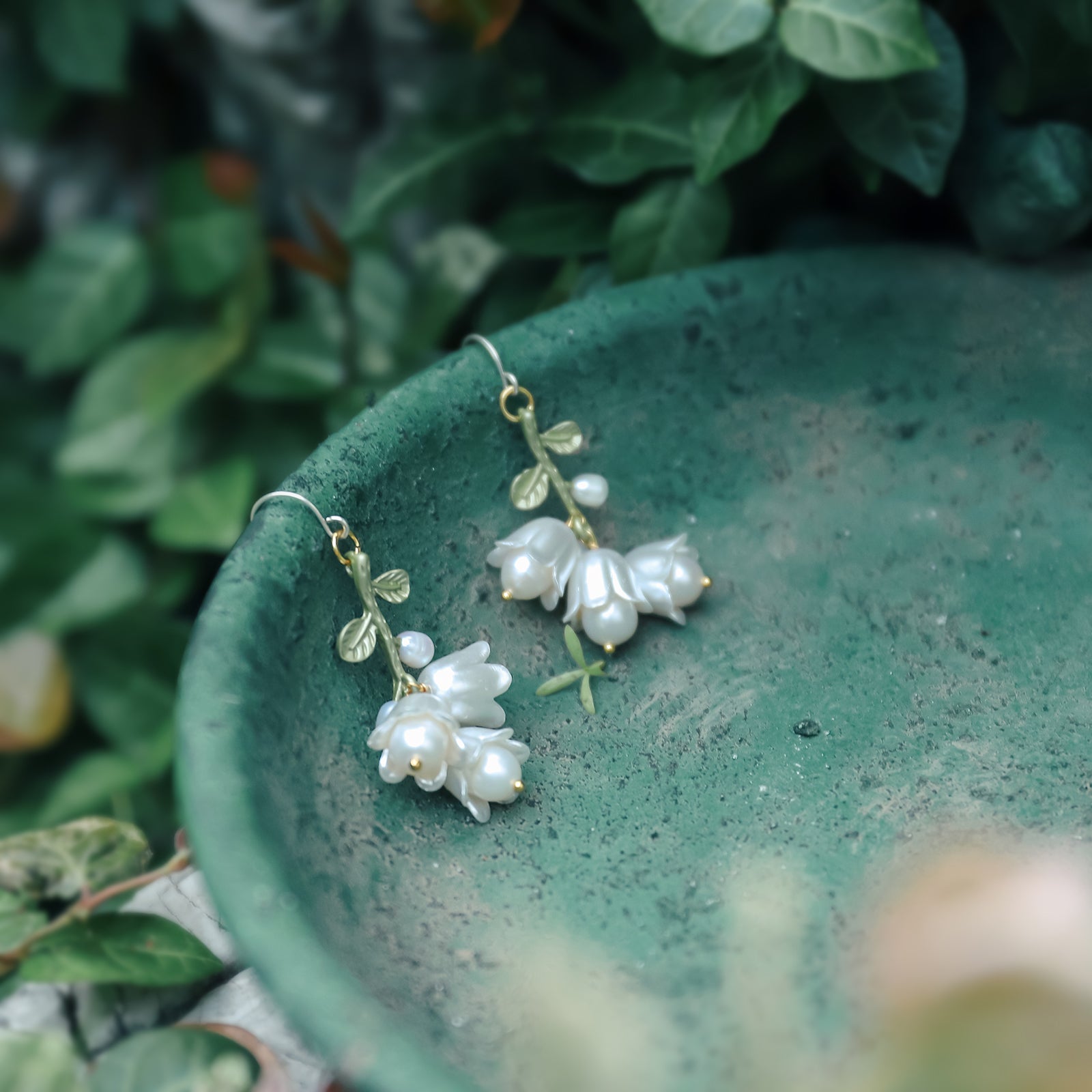 Lily Of The Valley Leaf Earrings