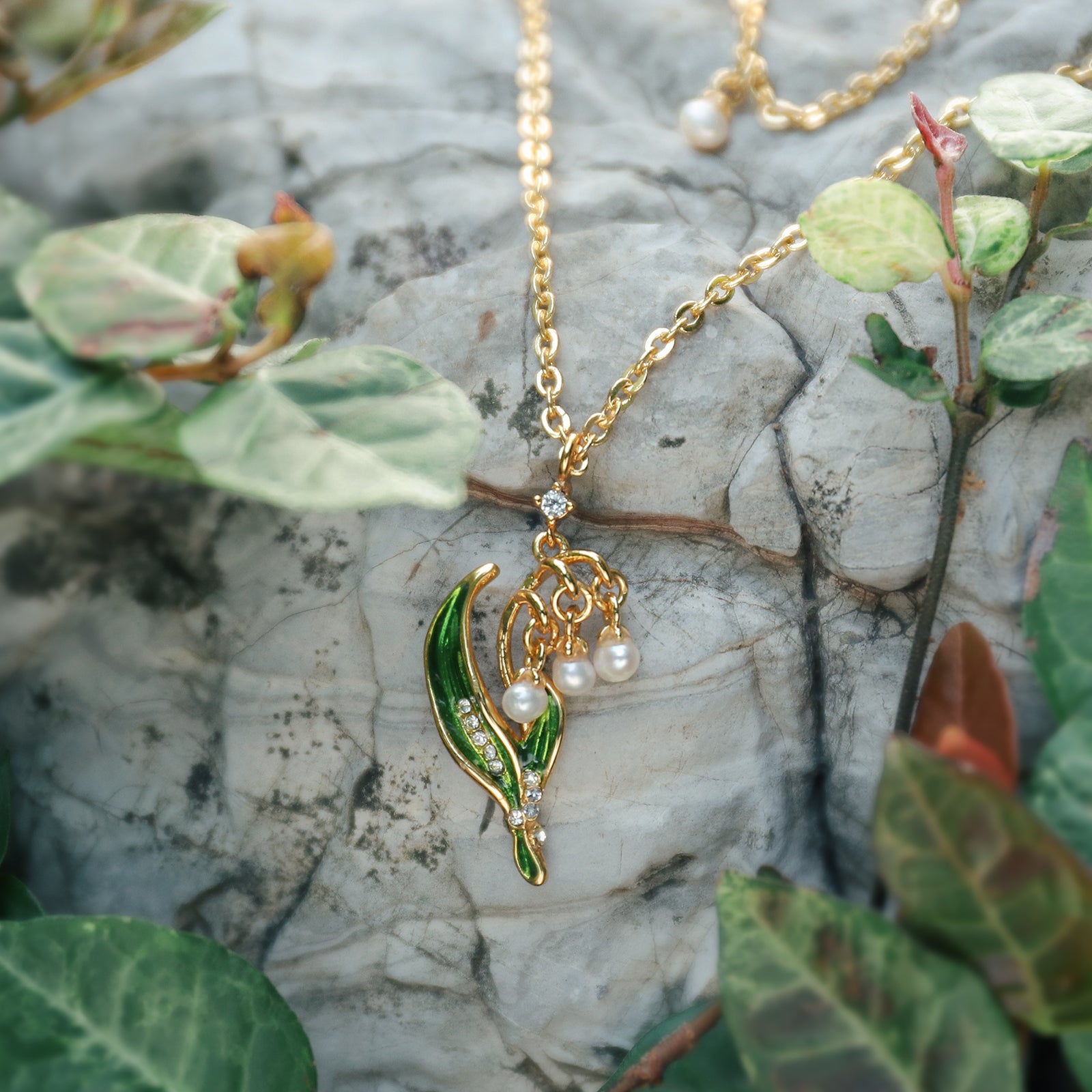 Lily Of The Valley Necklace Gift Set with Gift Wrapping