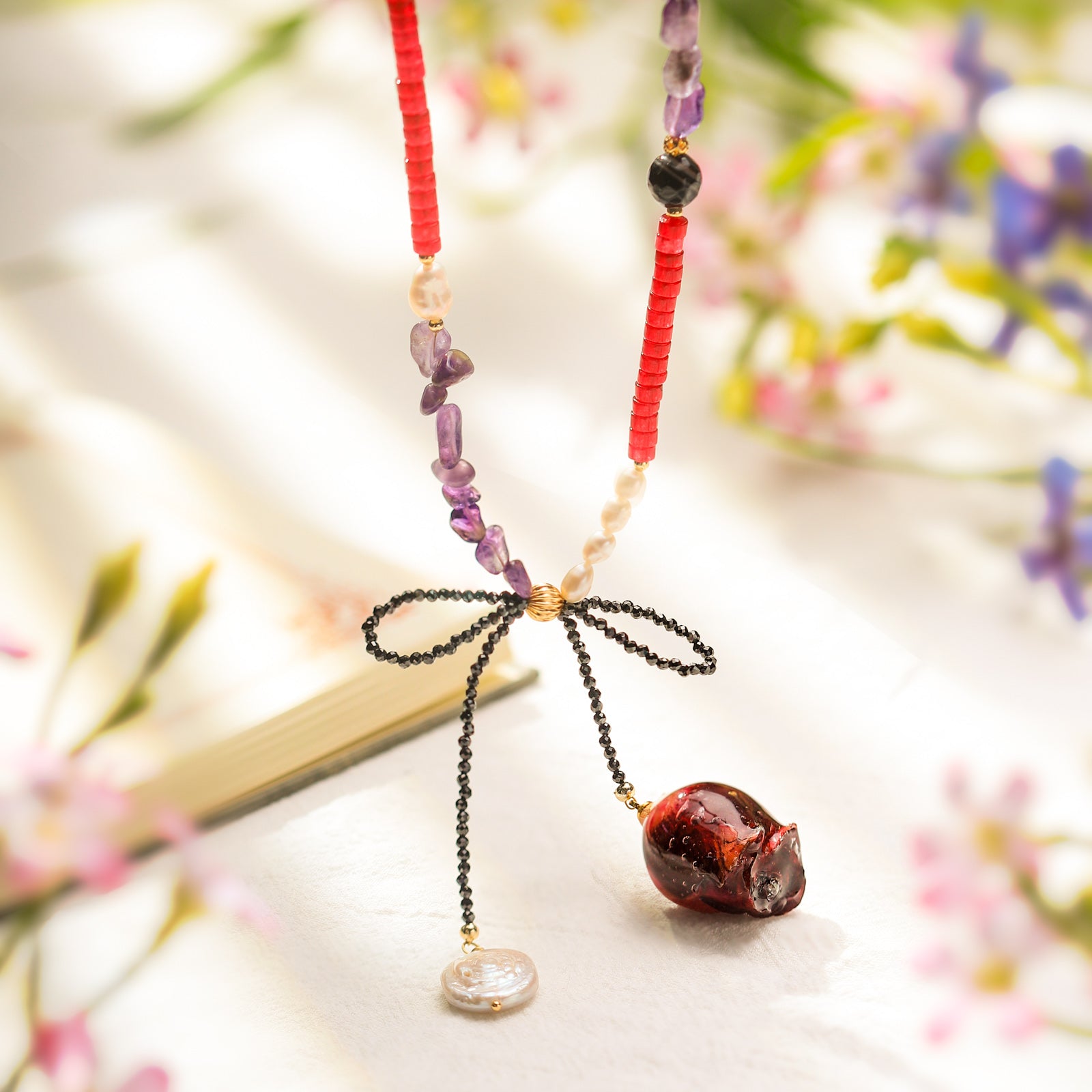 Dried Rose Necklace