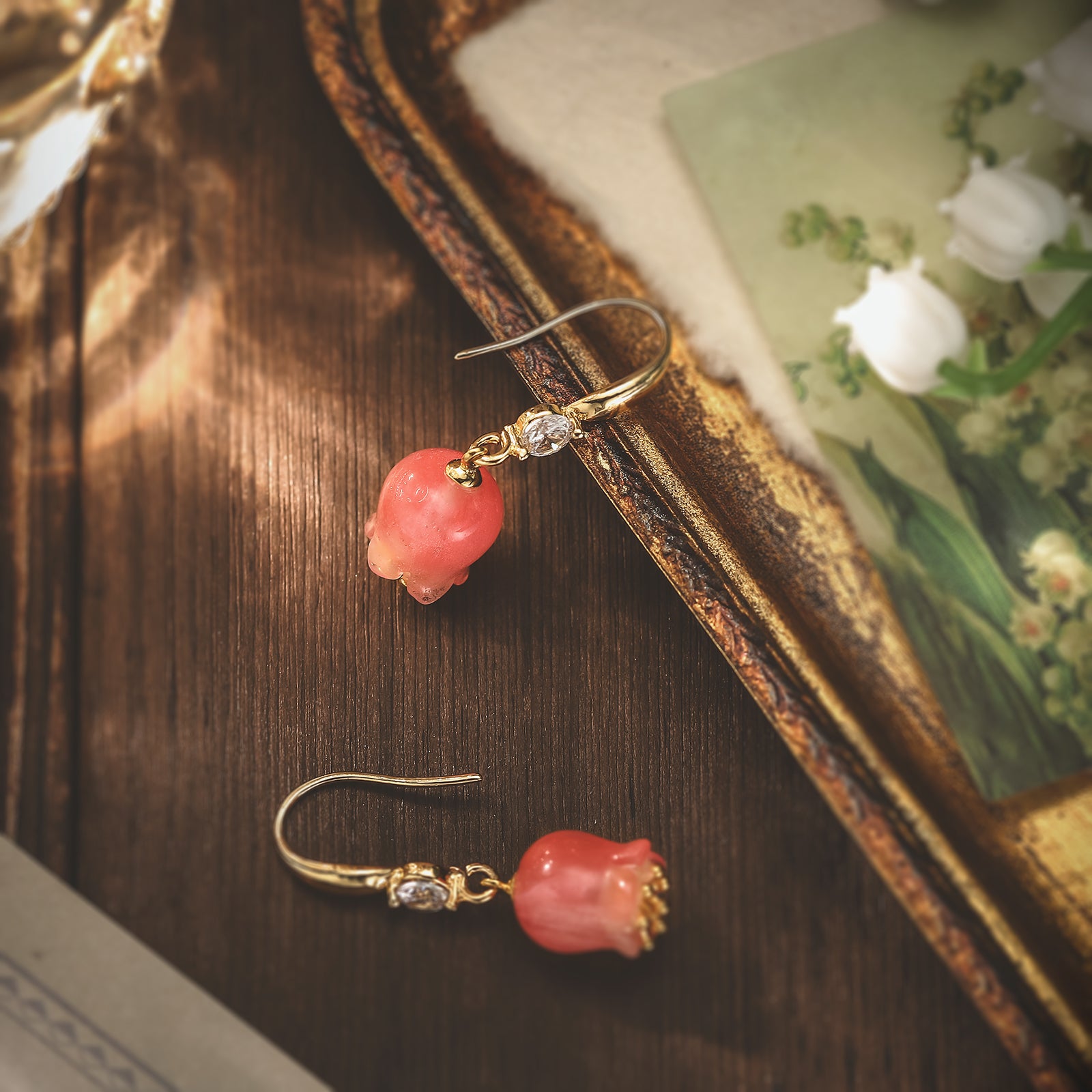 Pink Lily Of The Valley Earrings