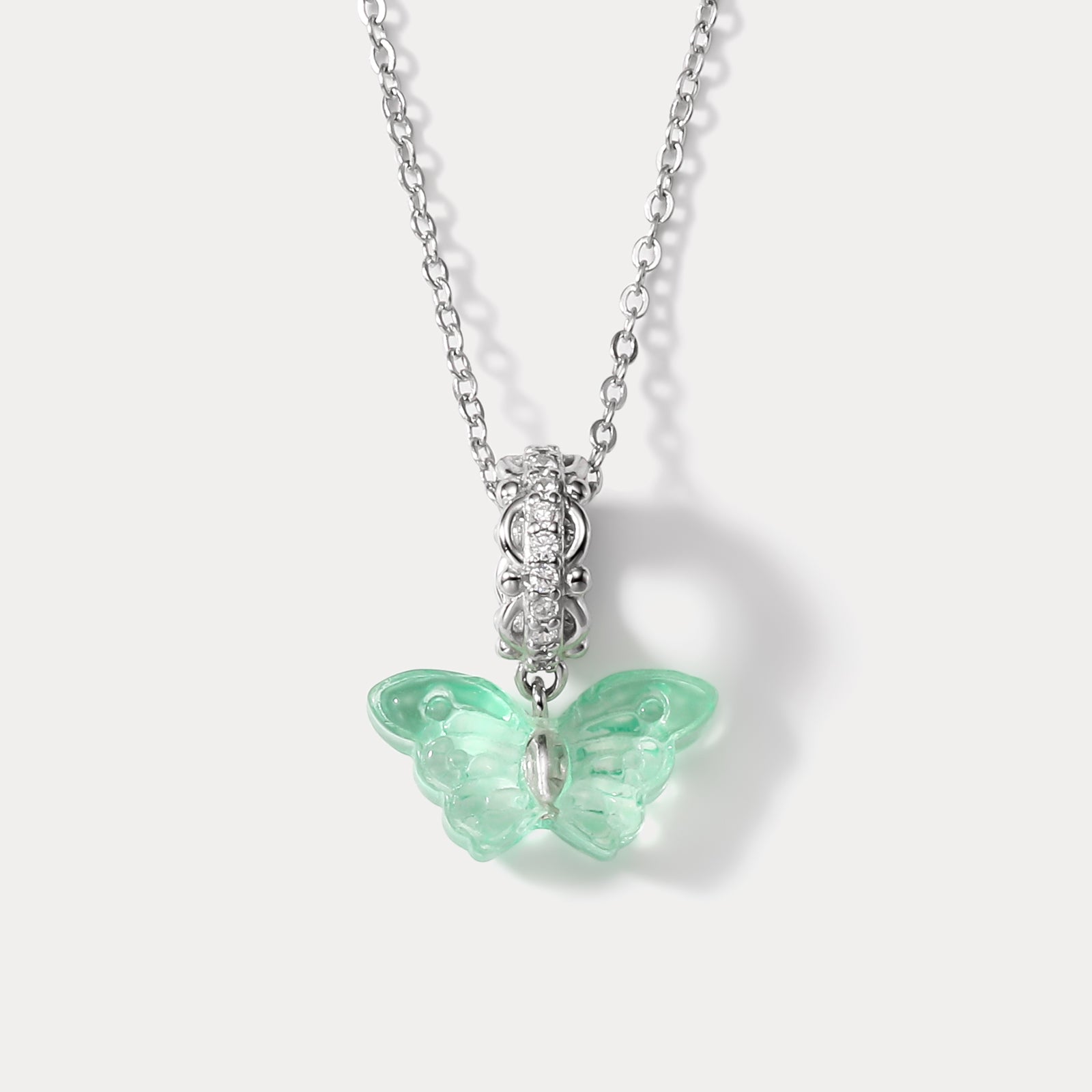 Selenichast Forest Green Butterfly Necklace