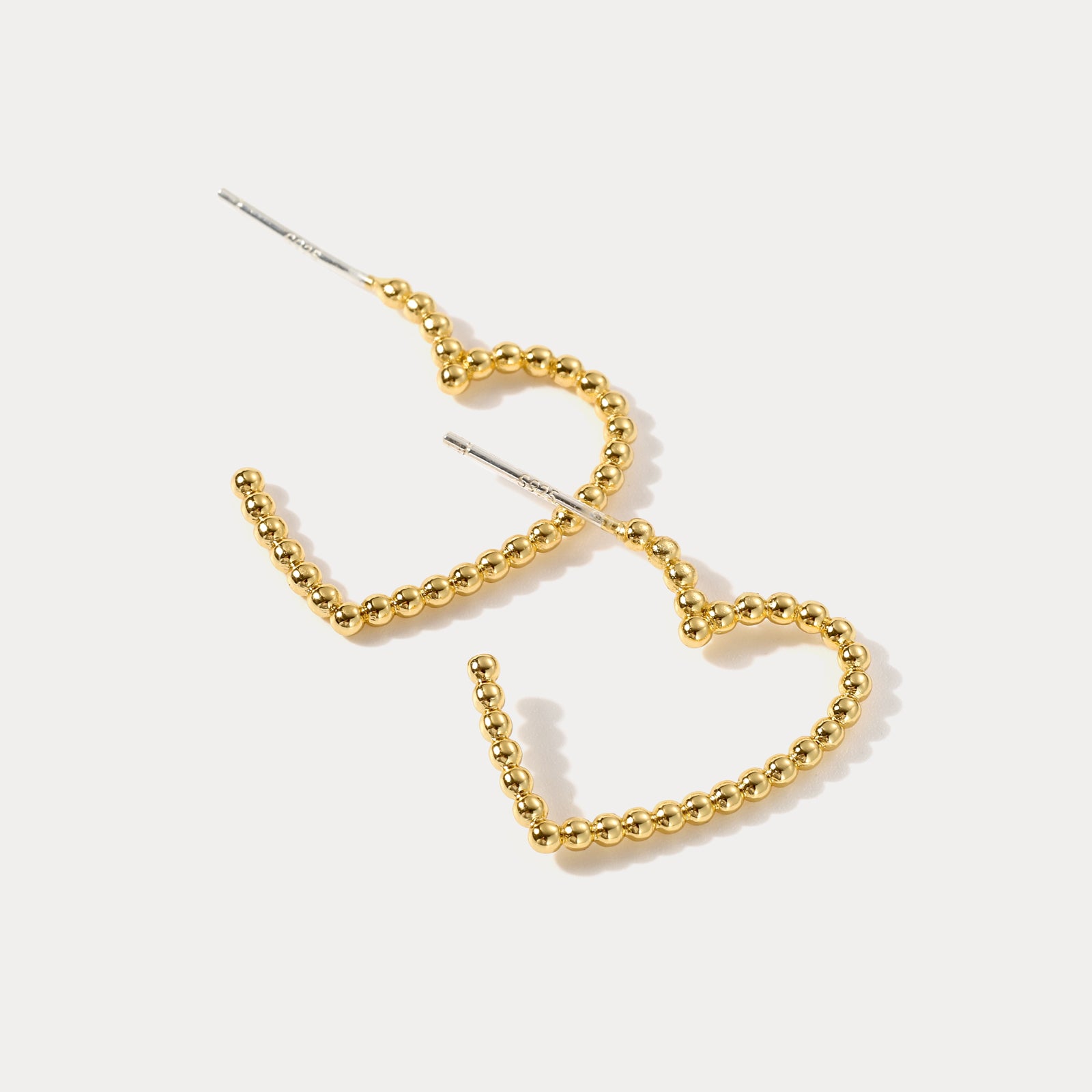 Pearl 18k Gold Heart Earrings Set