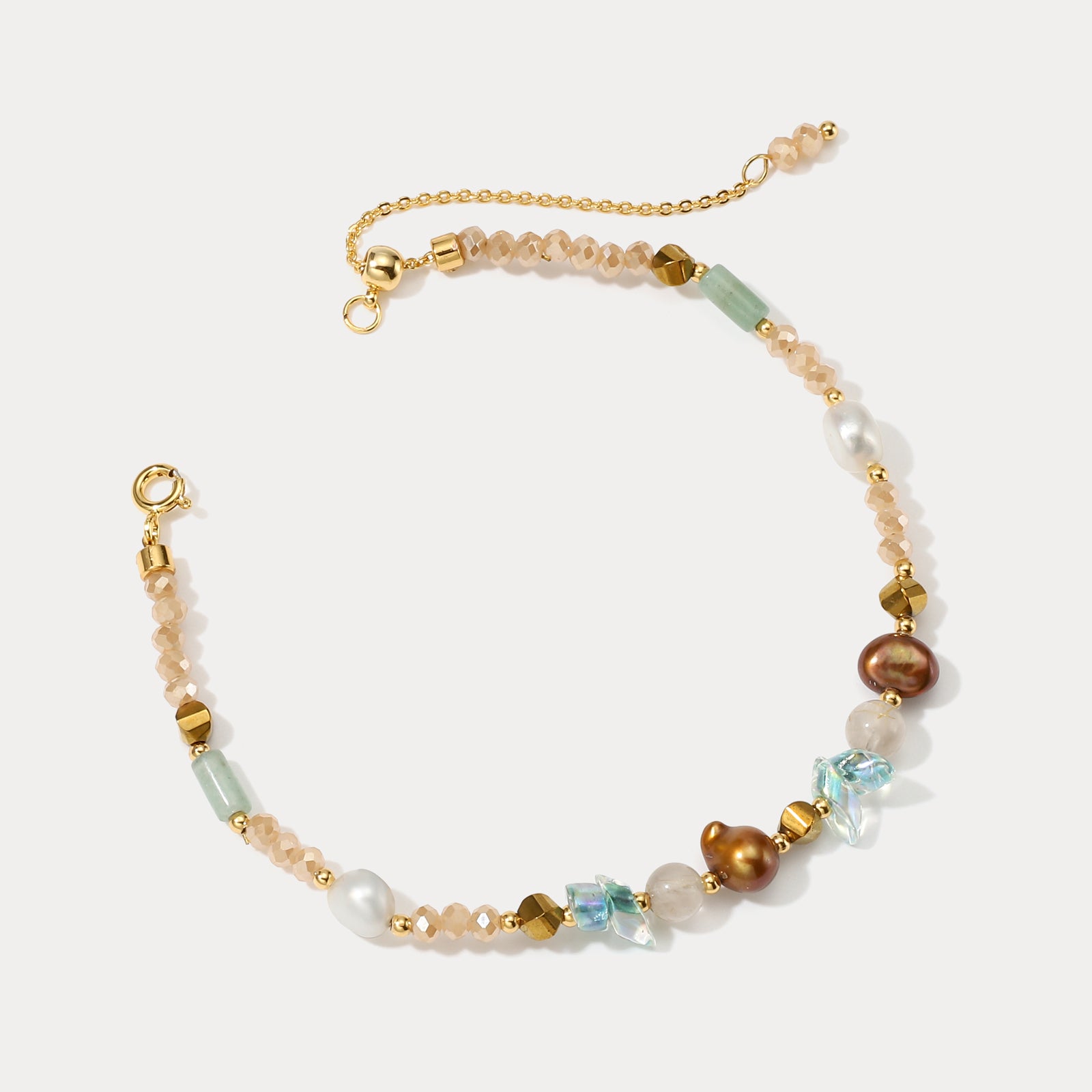 Multi-Colored Natural Stone Gemstone Crystal Bracelet