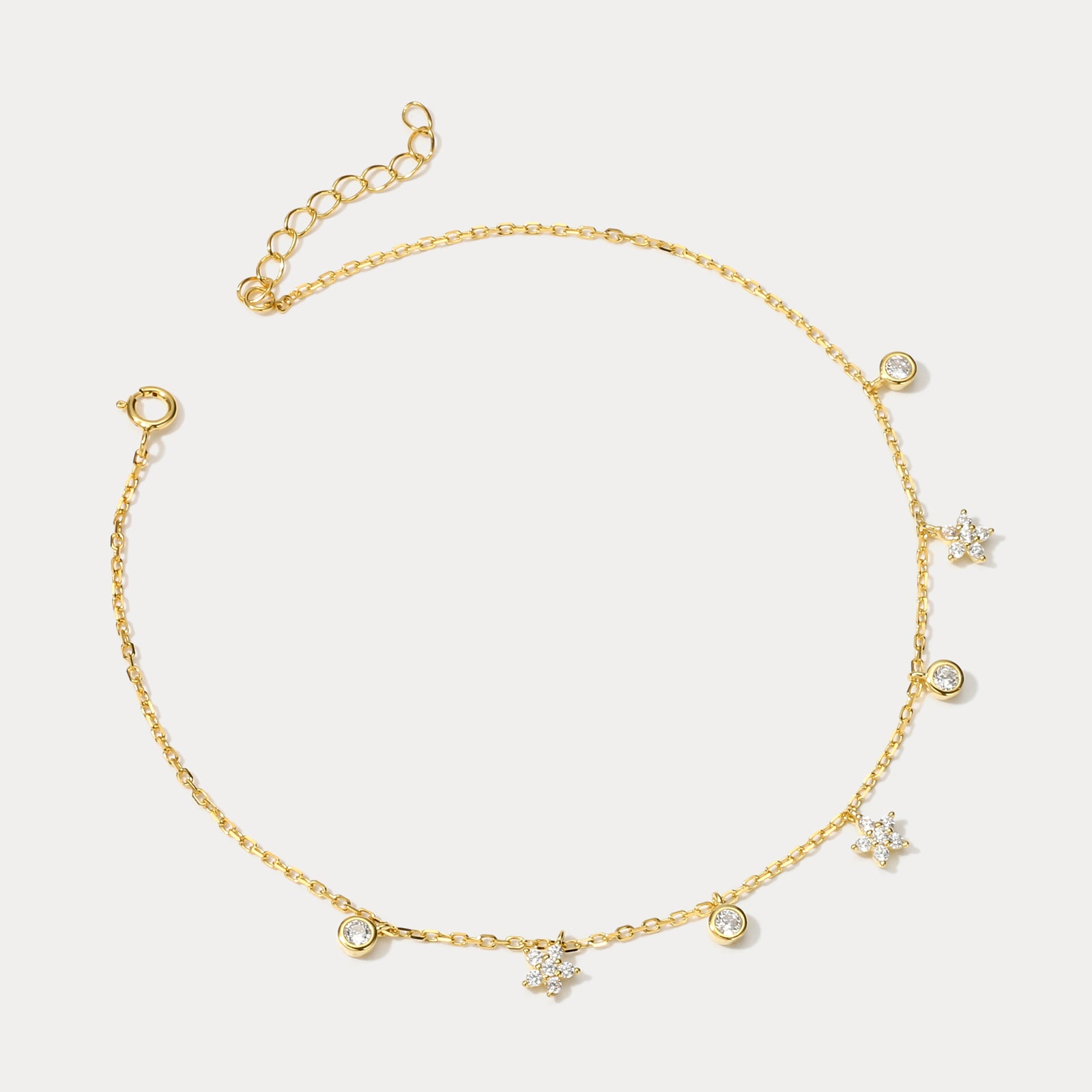 Gold Starburst Ankle Bracelet For Women