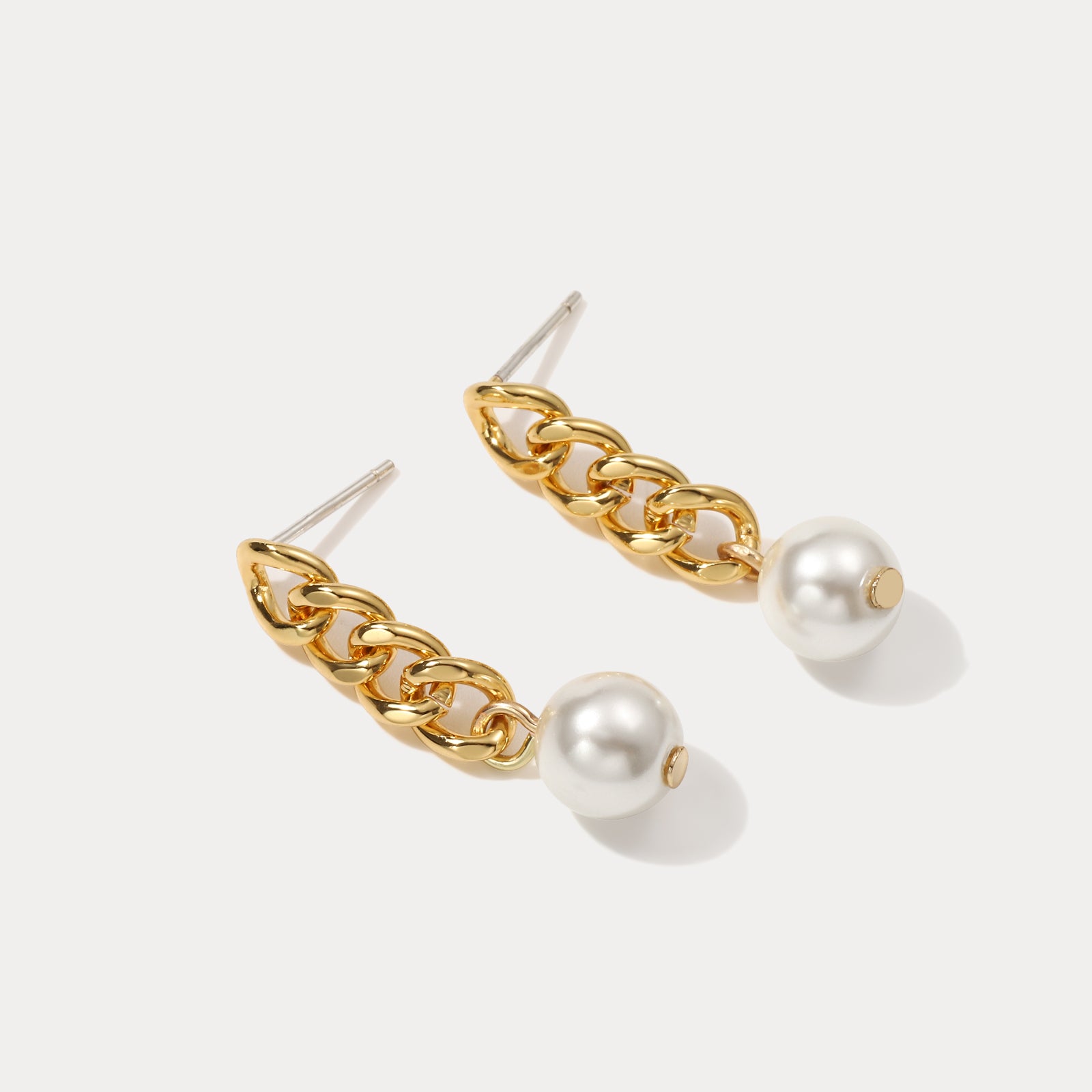 Pearl 18k Gold Drop Earrings Set