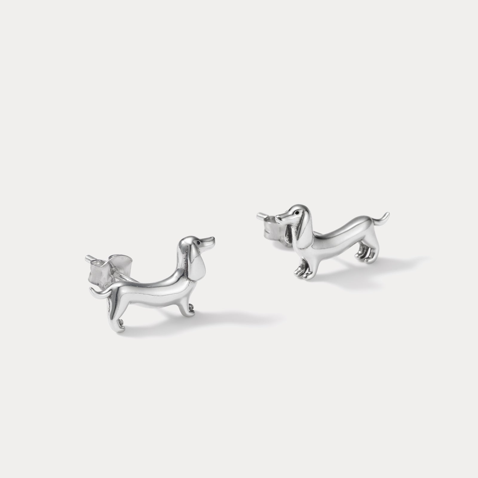 925 Sterling Silver Dachshund Earrings