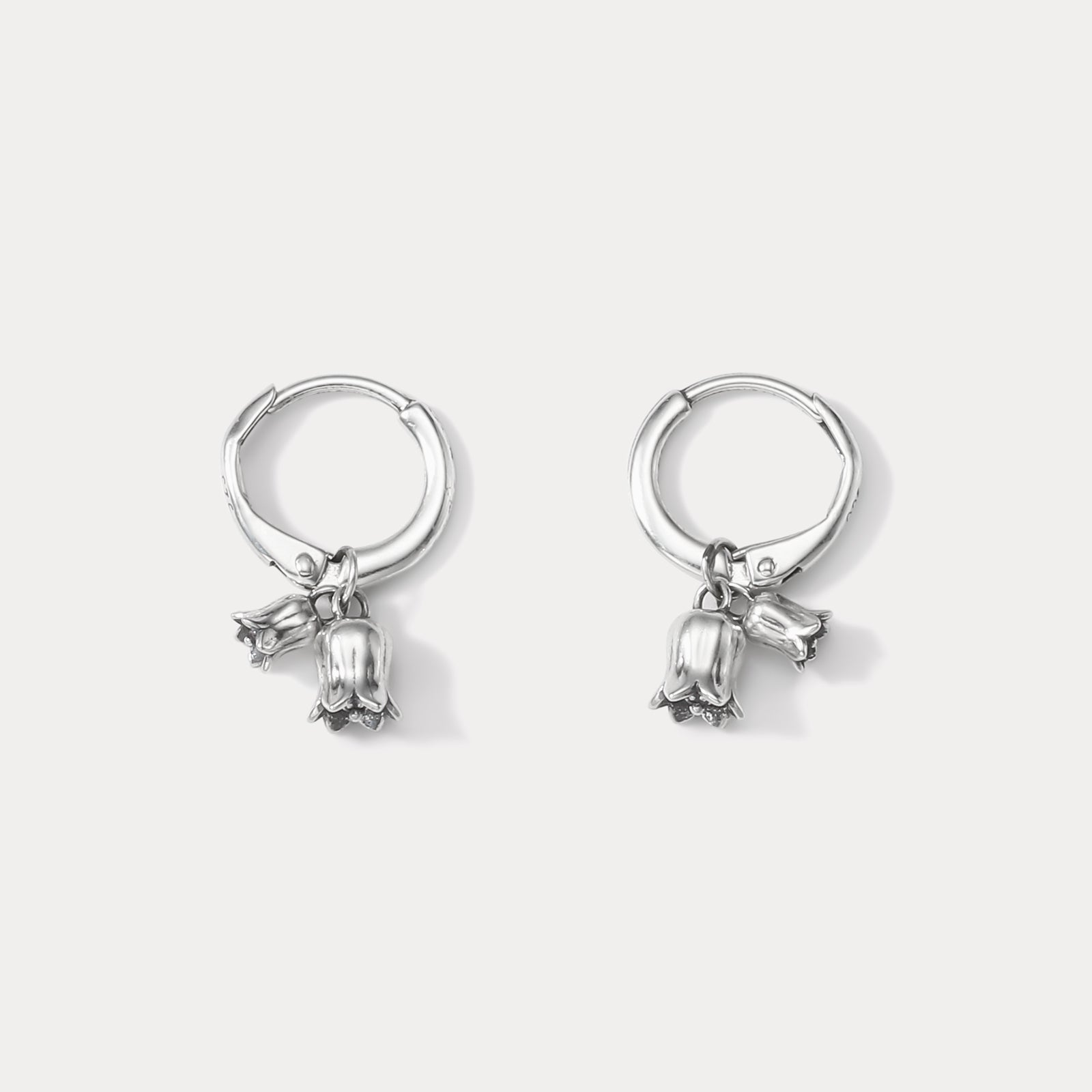 Lily Of The Valley Silver Dainty Earrings
