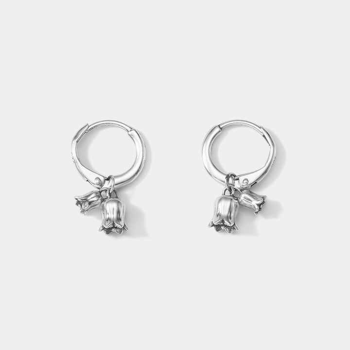 Lily Of The Valley Silver Dainty Earrings