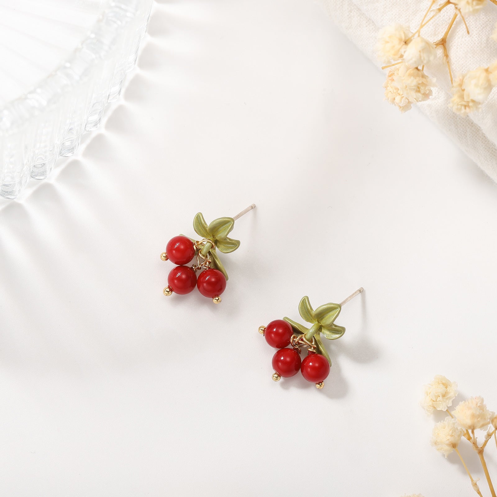 Cranberry Stud Fashion Earrings