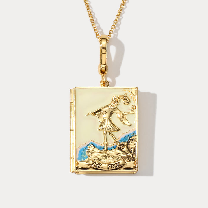 Collier de médaillon de tarot - le imbécile