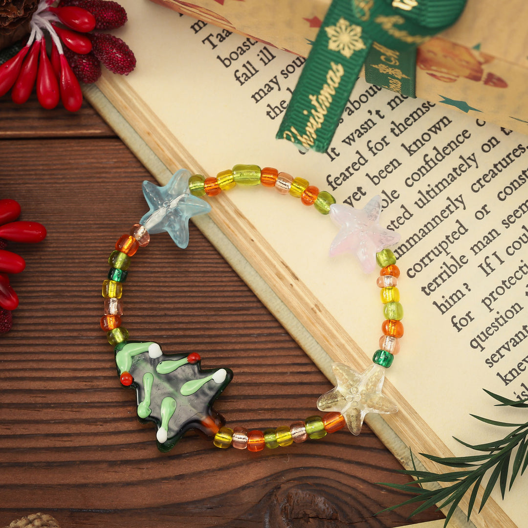 Christmas Tree Starfish Candy Beads Bracelet
