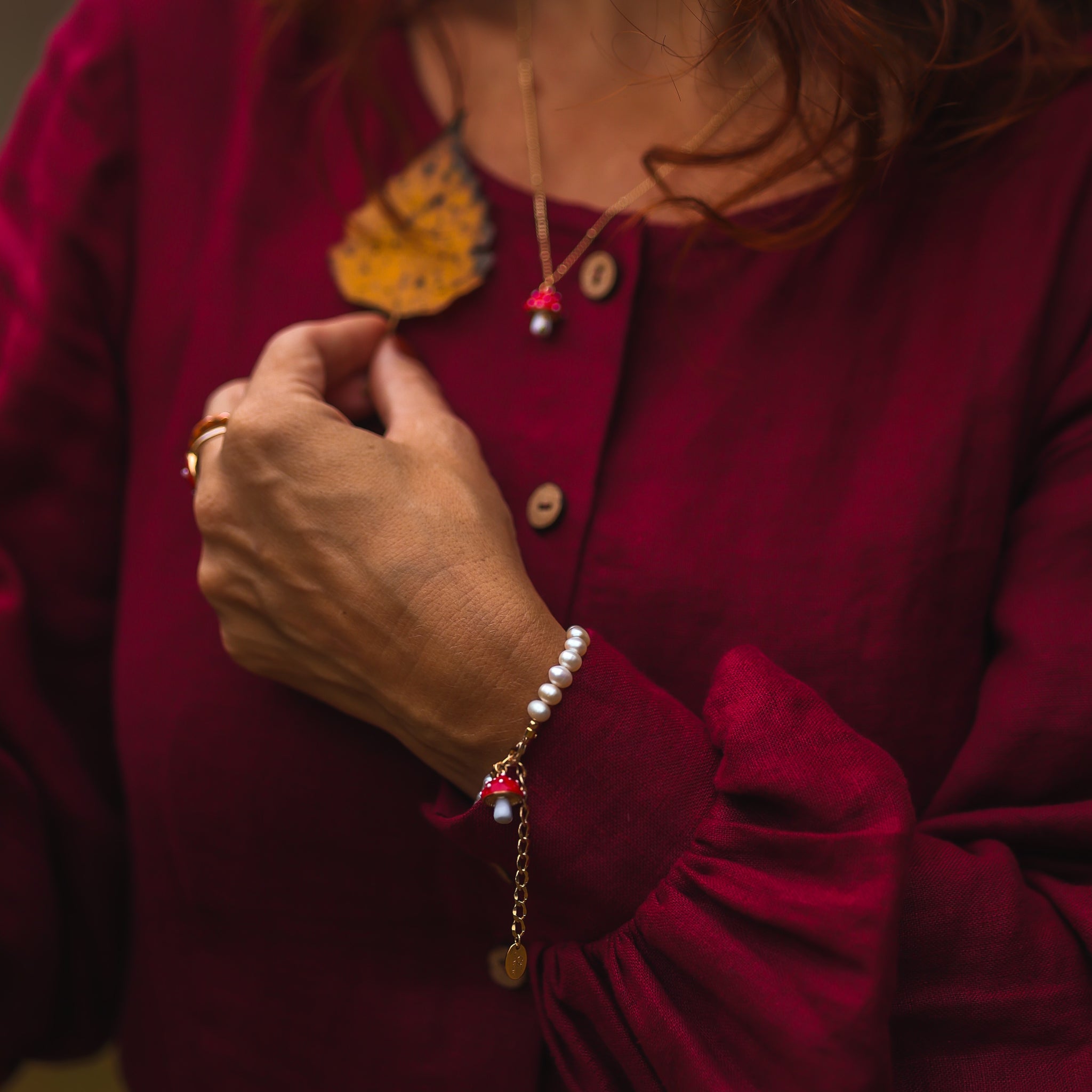 Mushroom Pearls Bracelet