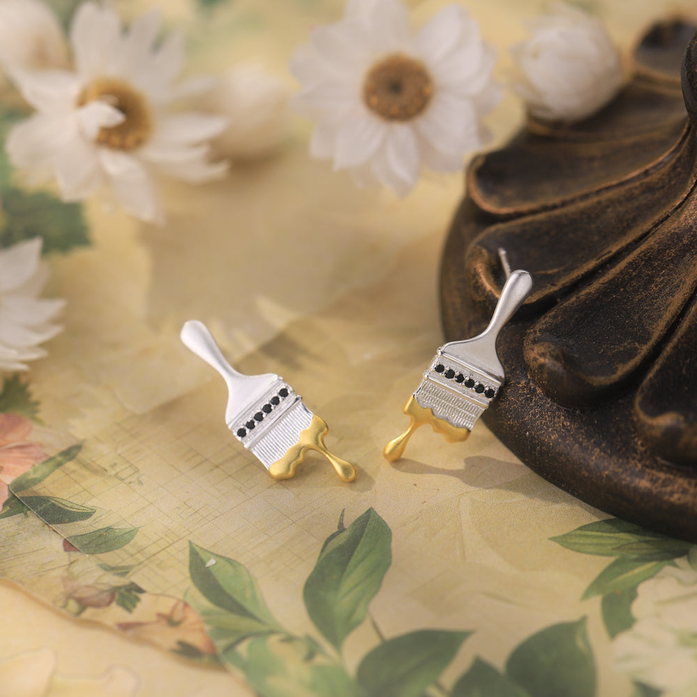 Brush Earrings Silver