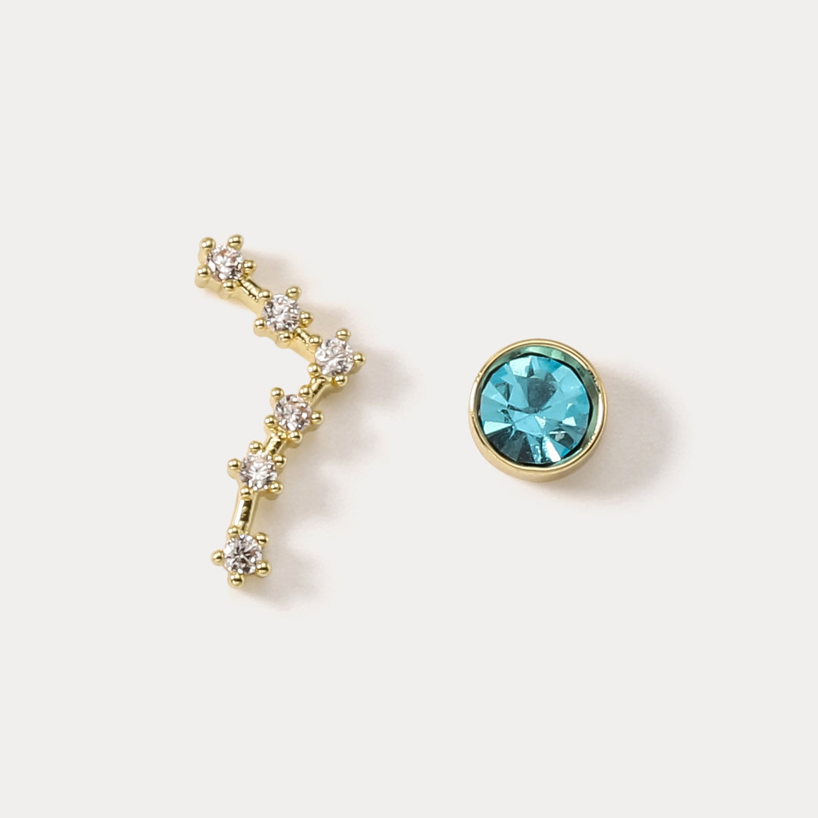 Pisces Constellation Asymmetry Stud Earrings