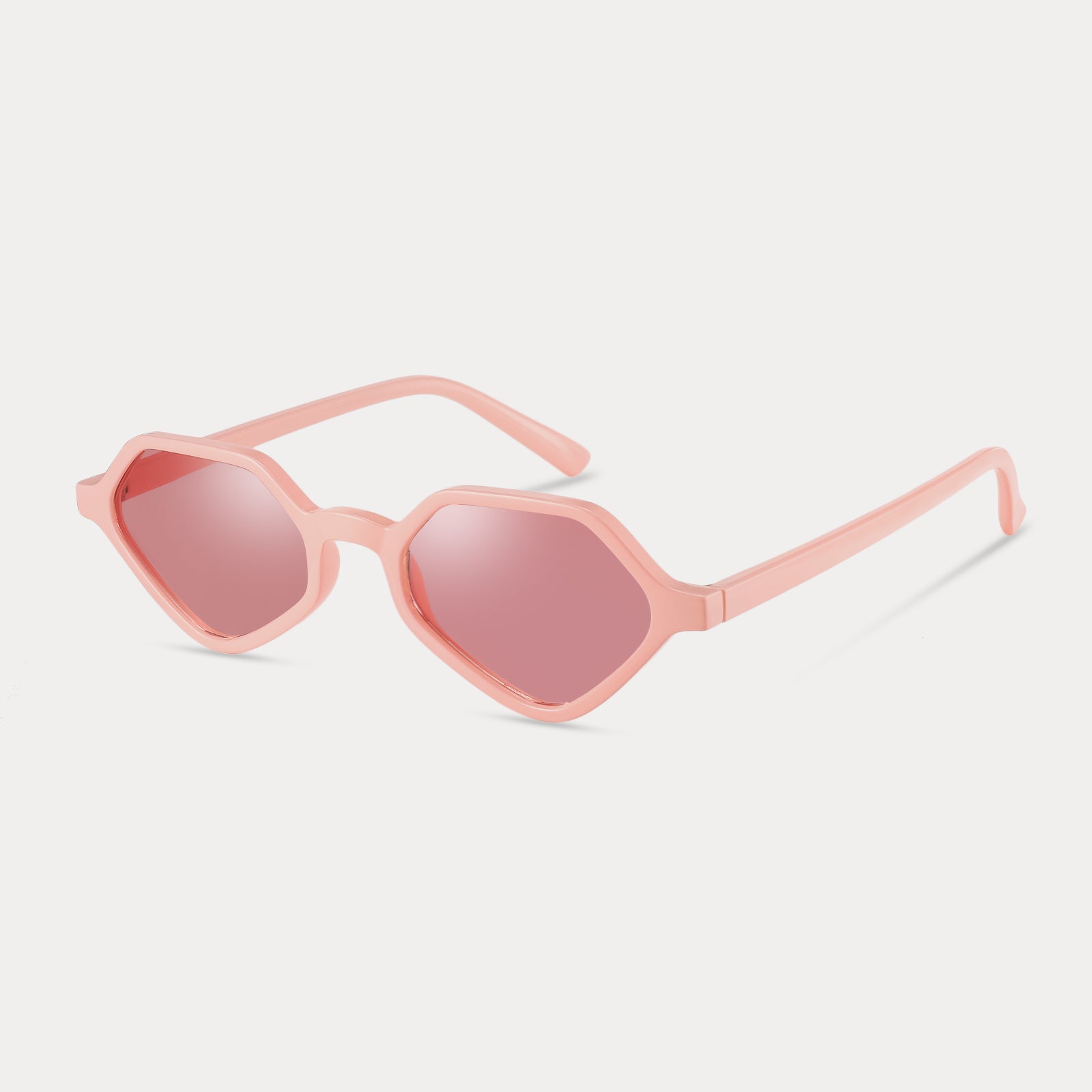 Pink PC Polygonal Sunglasses