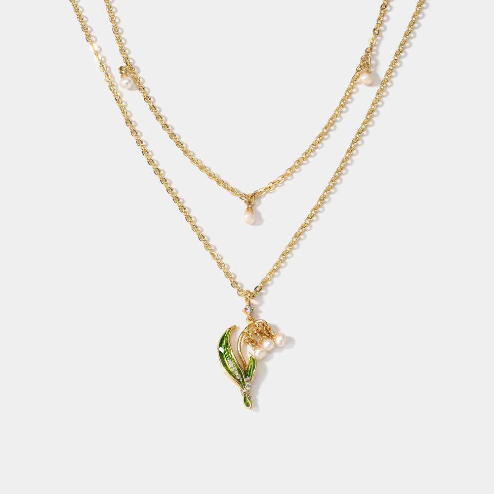 Lily Of The Valley Enamel Necklace