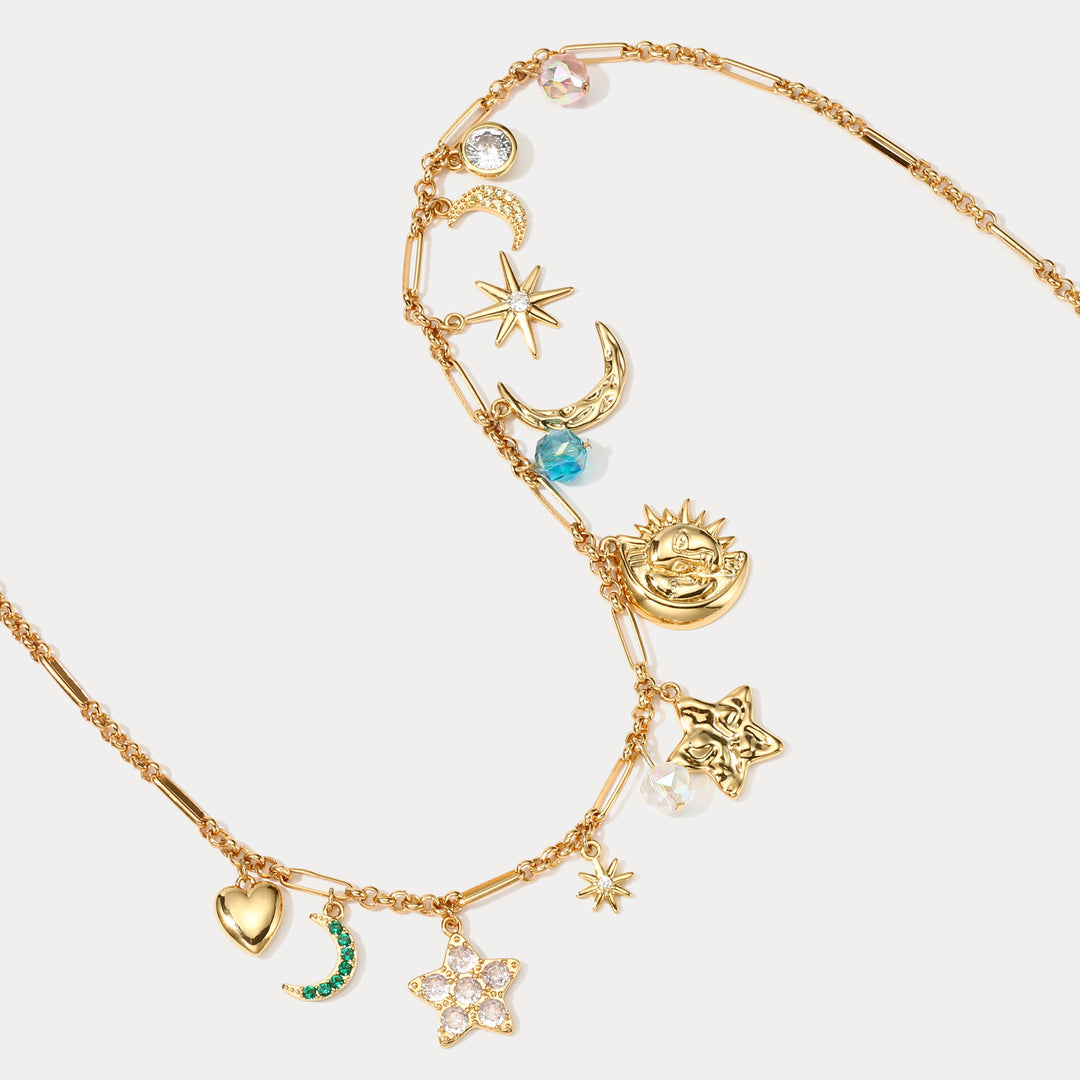 Moon Star Charm Necklace