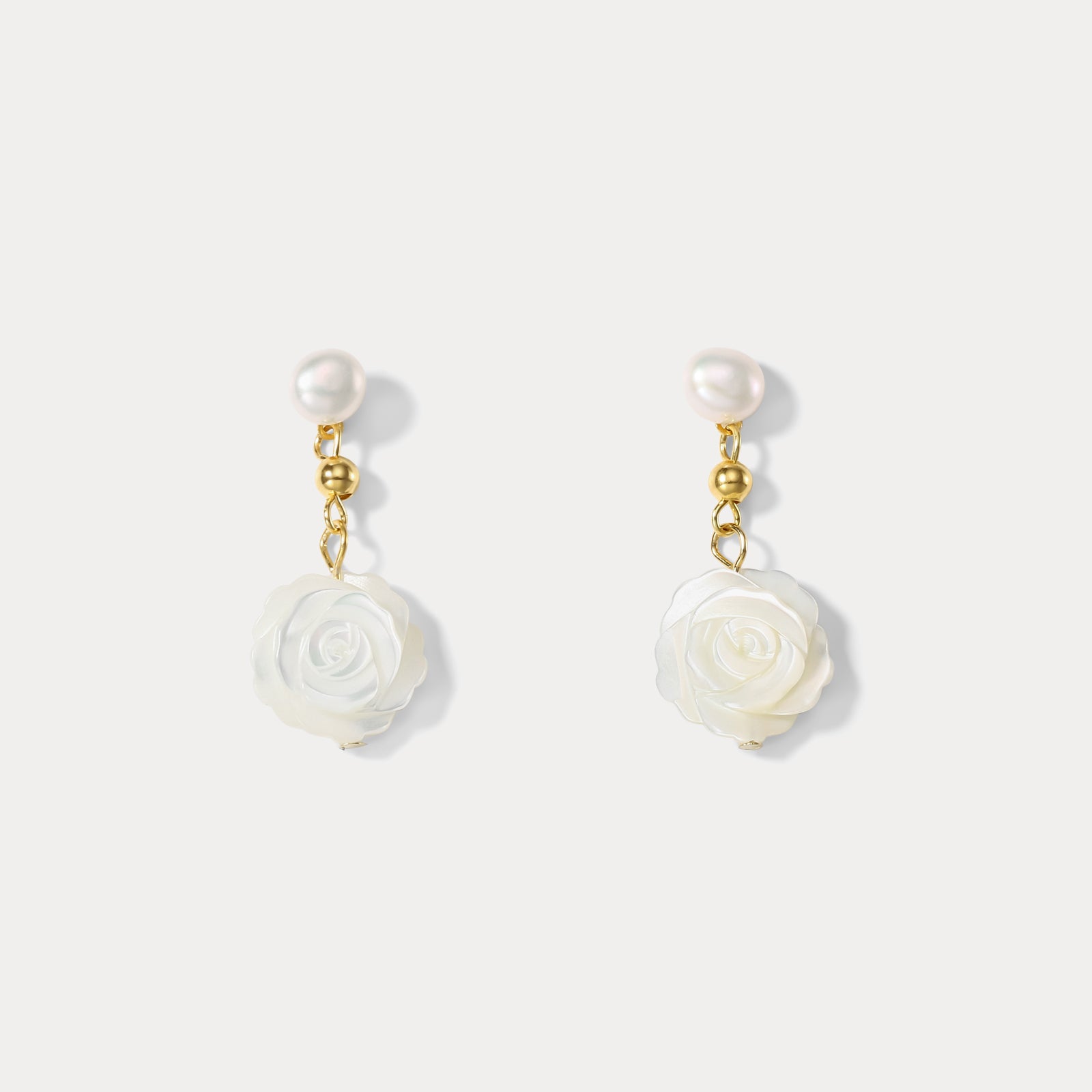 Selenichast Rose Pearl Earrings