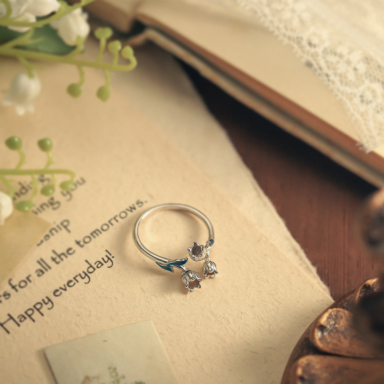 May Bell Flower Open Ring
