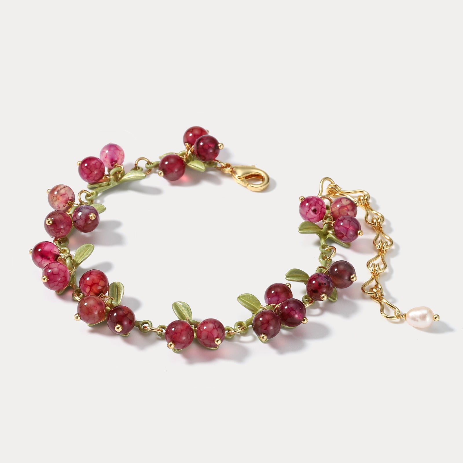 Cranberry Gold Chain Bracelet