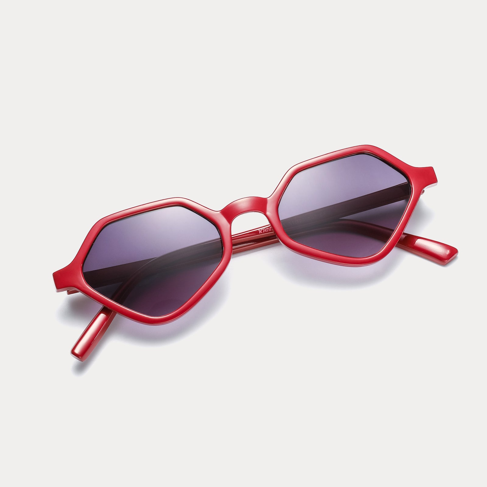 Red PC Polygonal Sunglasses