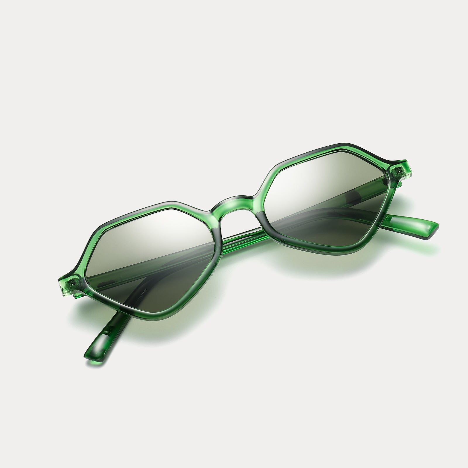 Green PC Polygonal Sunglasses
