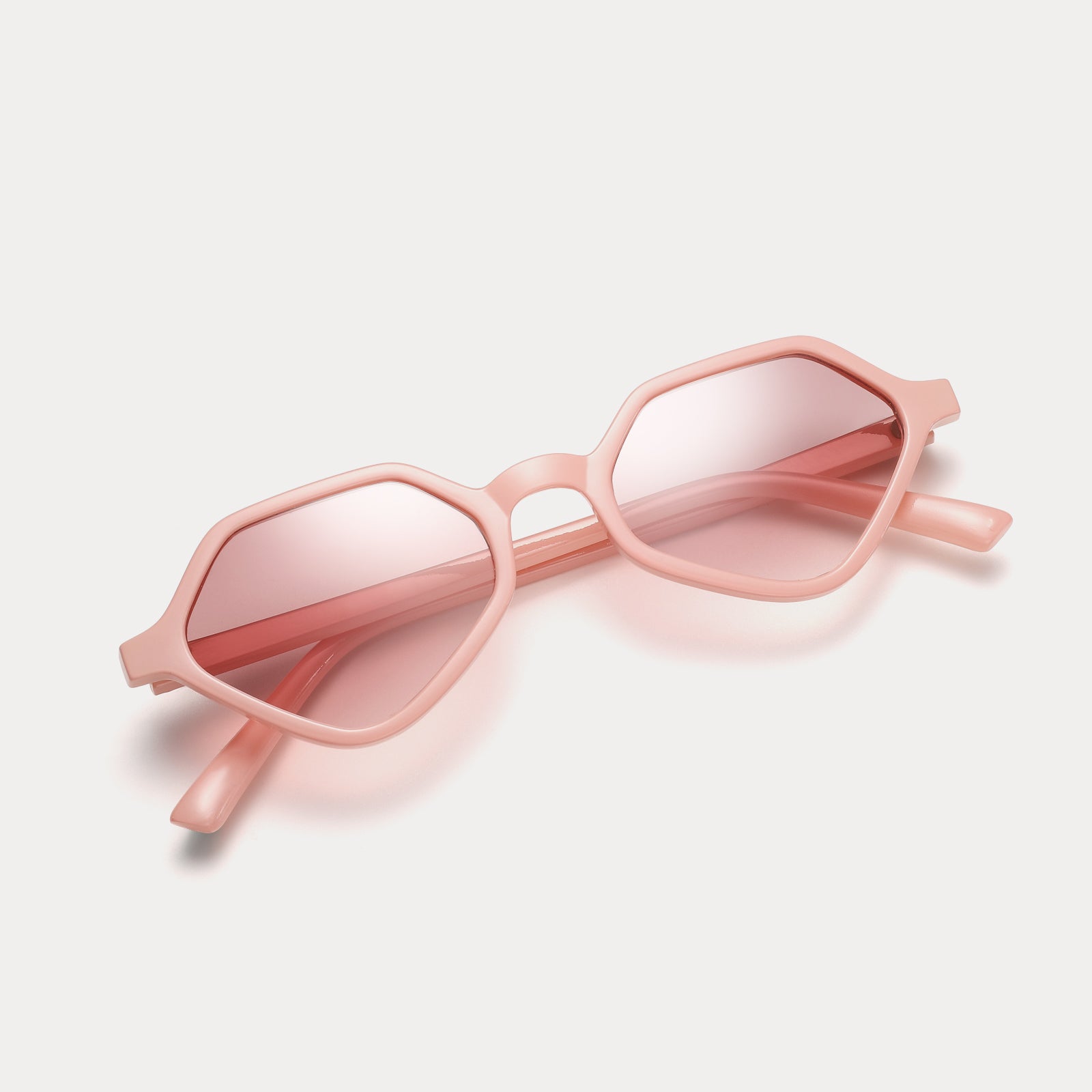 Pink UV Protection Polygonal Sunglasses