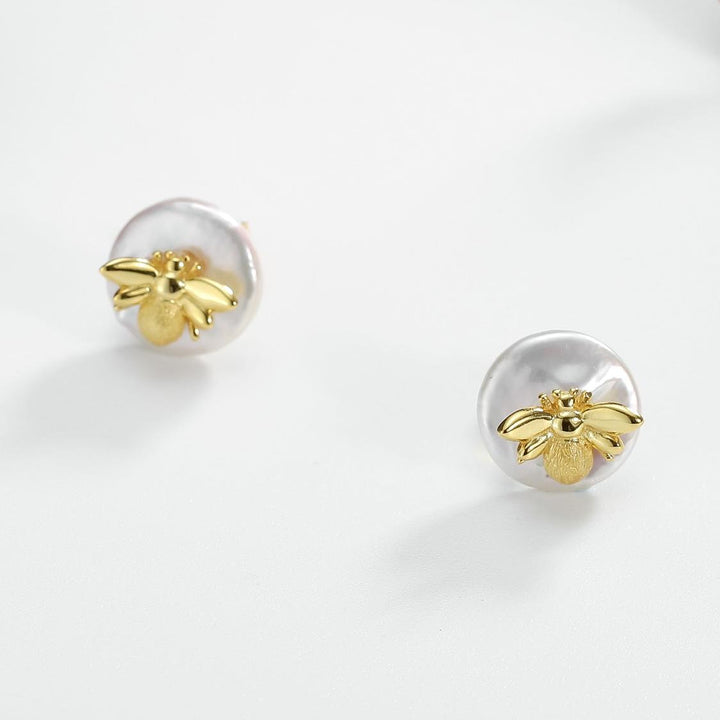 Pearl Bee Stud Earrings