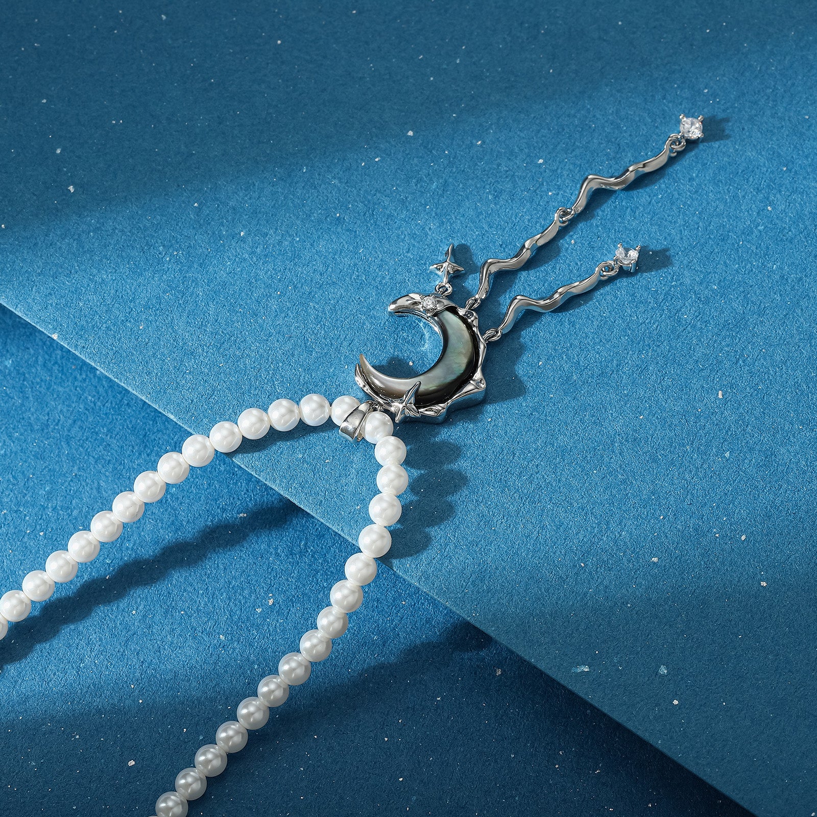 Lunar Tide Pearl Diamond Necklace