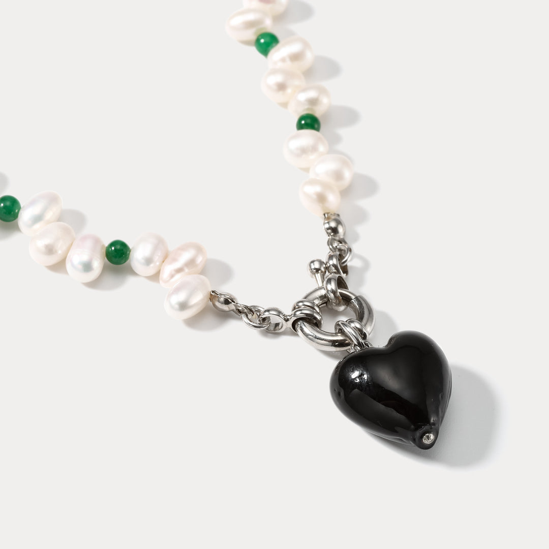 Heart Pendant Freshwater Pearl Necklace