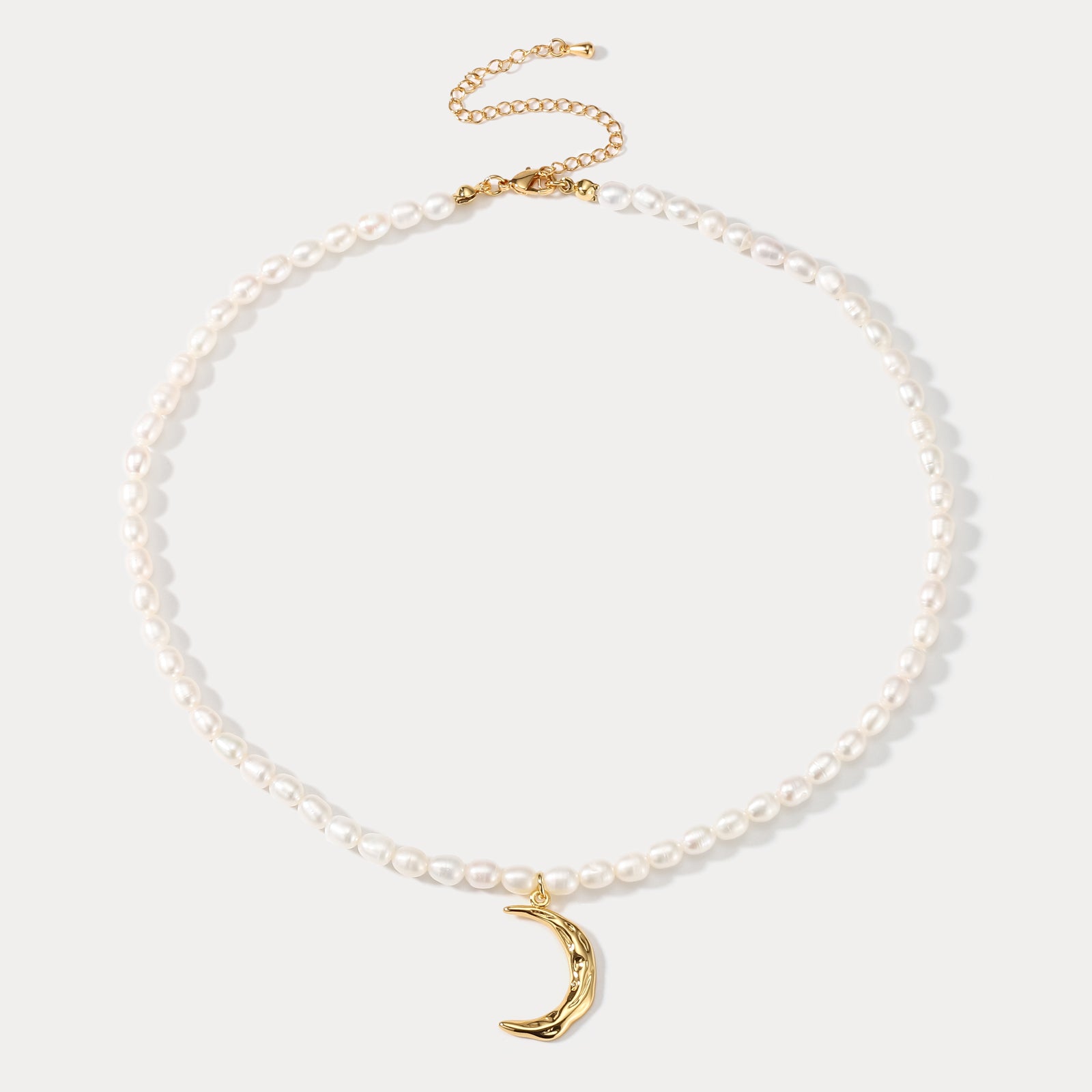 Moon Pearl 18k Gold on Brass Necklace