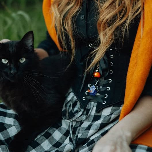 Halloween Black Cat Locket Necklace