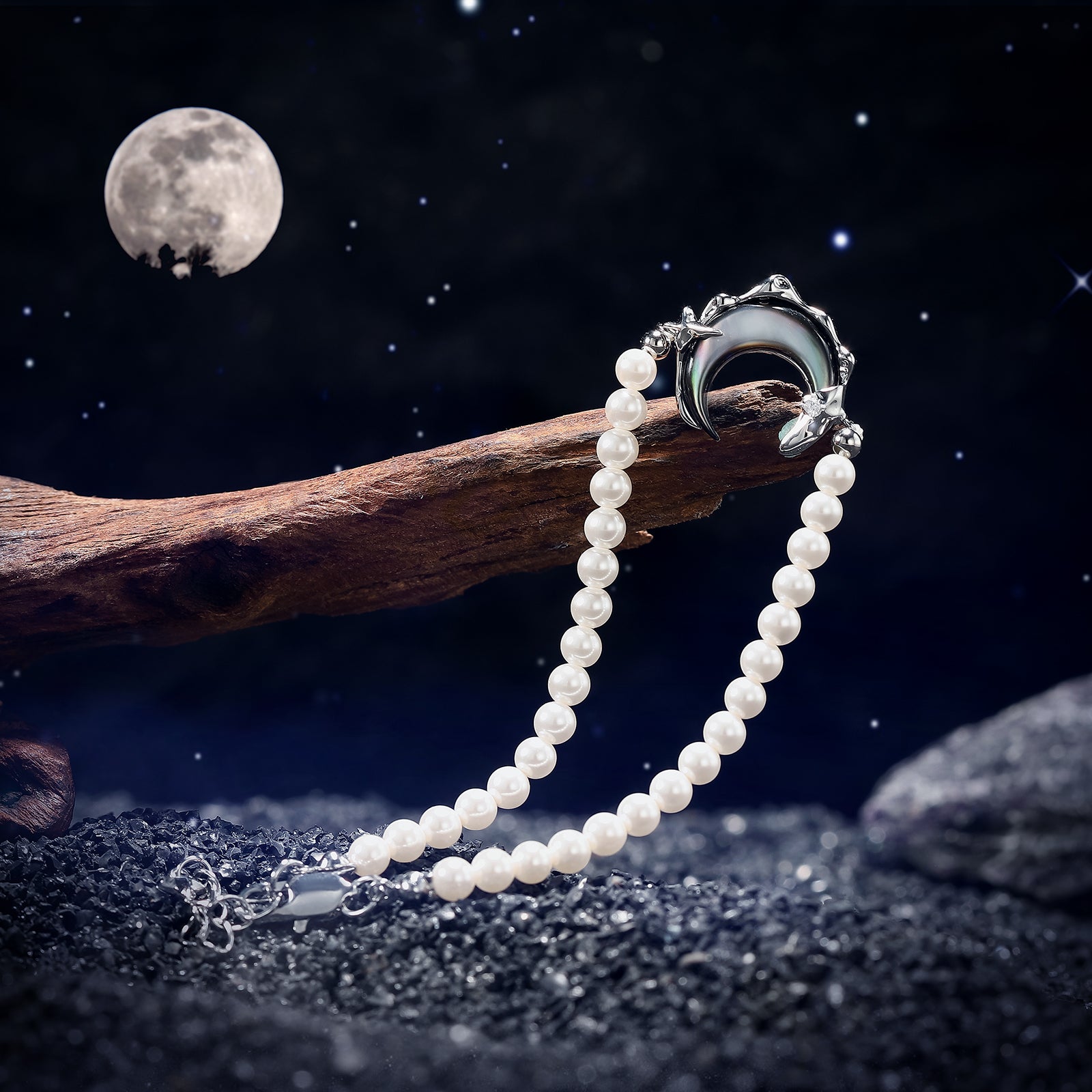 Black Lunar Tide Pearl Bracelet