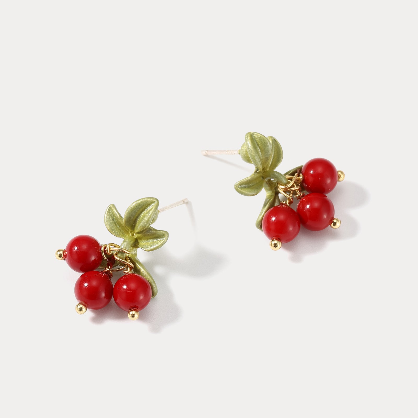 Cranberry Stud Silver Earrings
