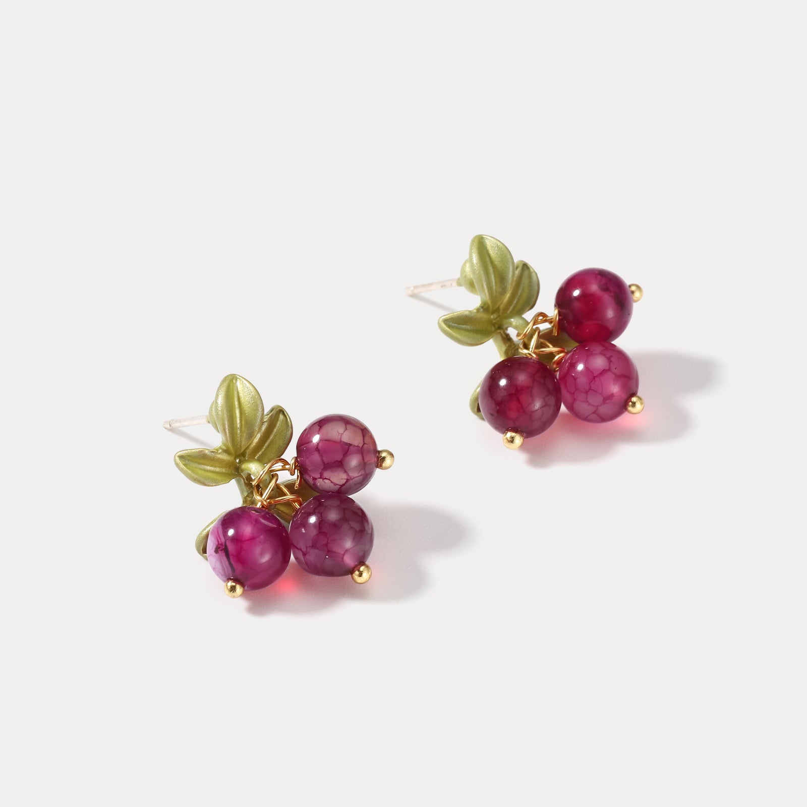 Cranberry Agate Earrings