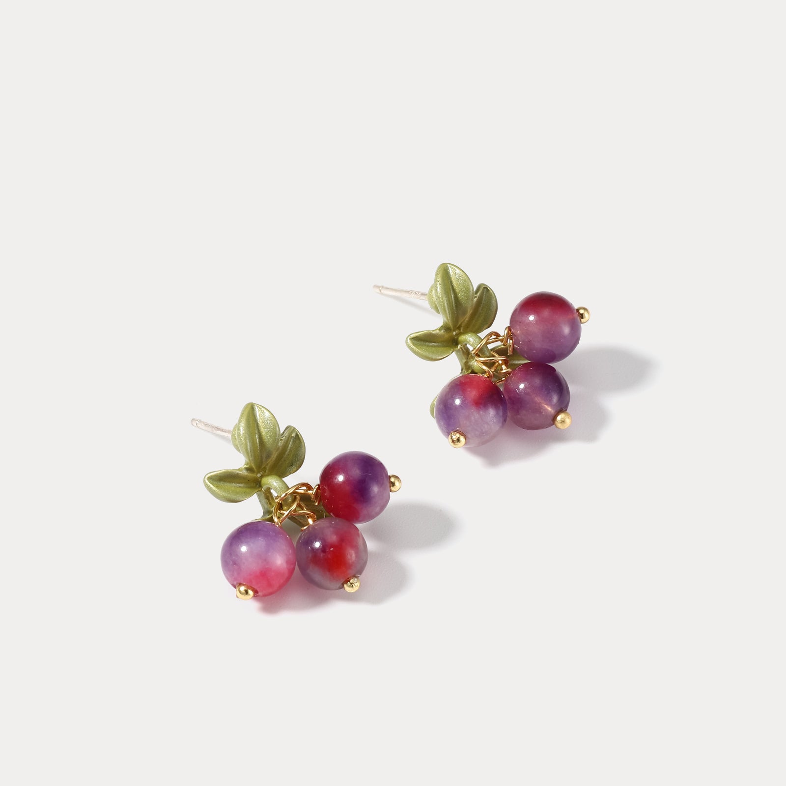 Purple Berry 18k Stud Earrings